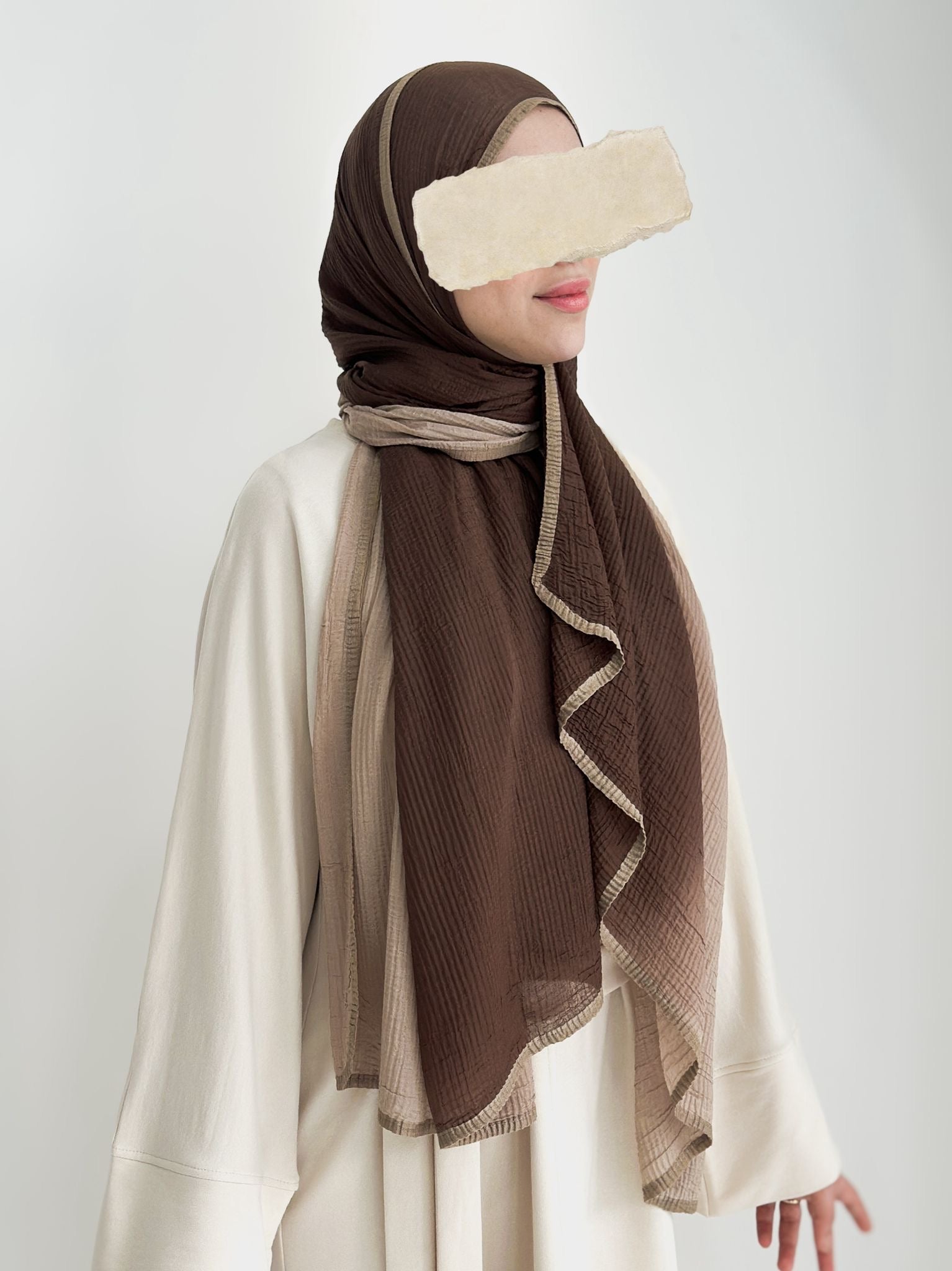 Muslin Degdare Sal Kahverengi Bej