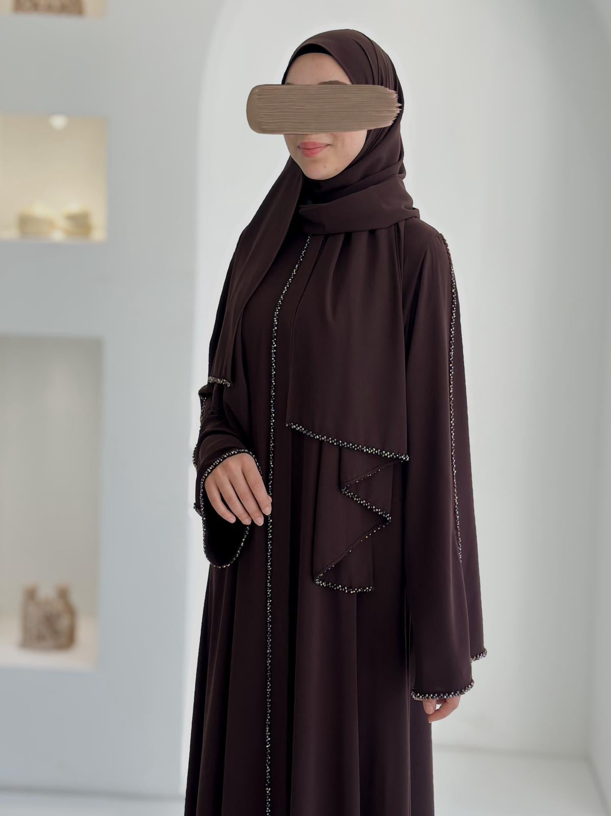Rüya Abaya Premium+Şal Kahverengi