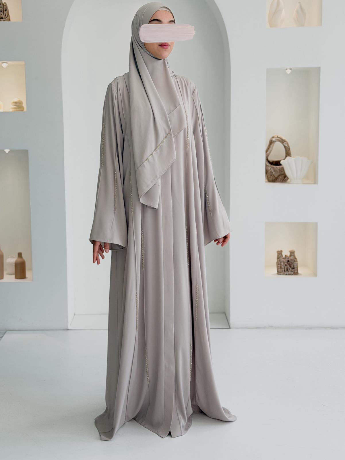Başak Premium Abaya Takım-Taş