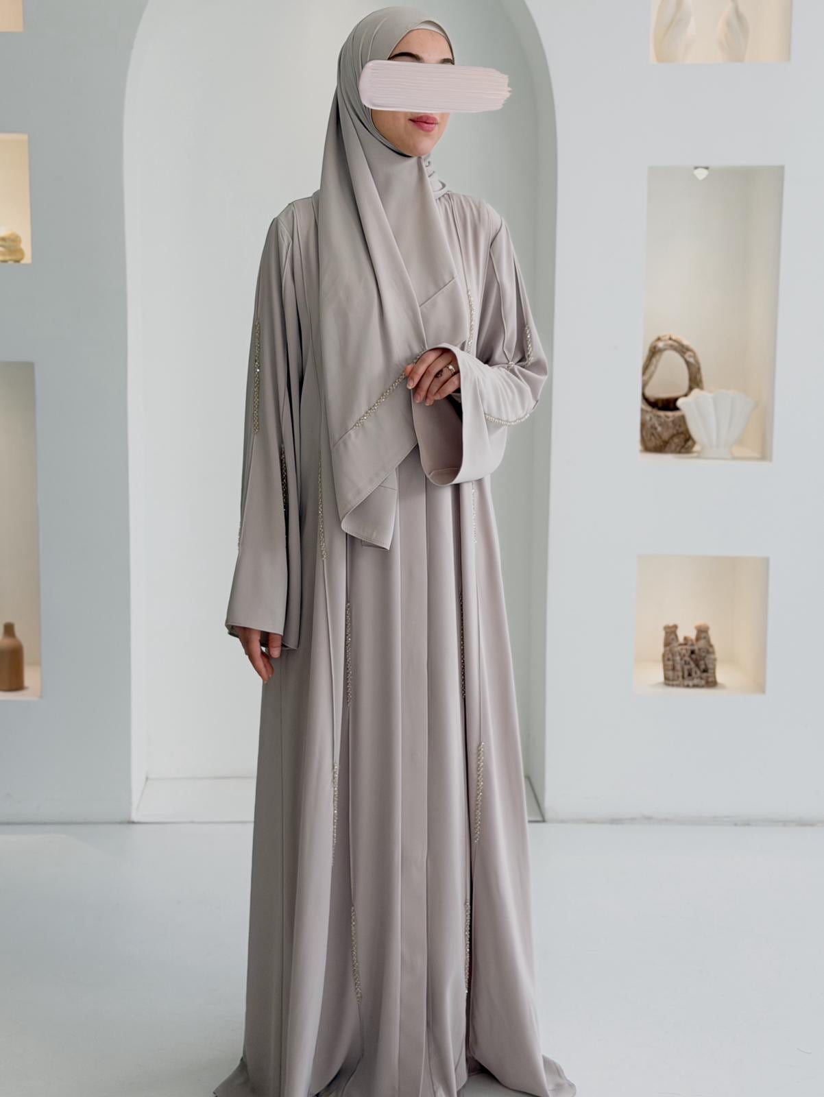 Başak Premium Abaya Takım-Taş