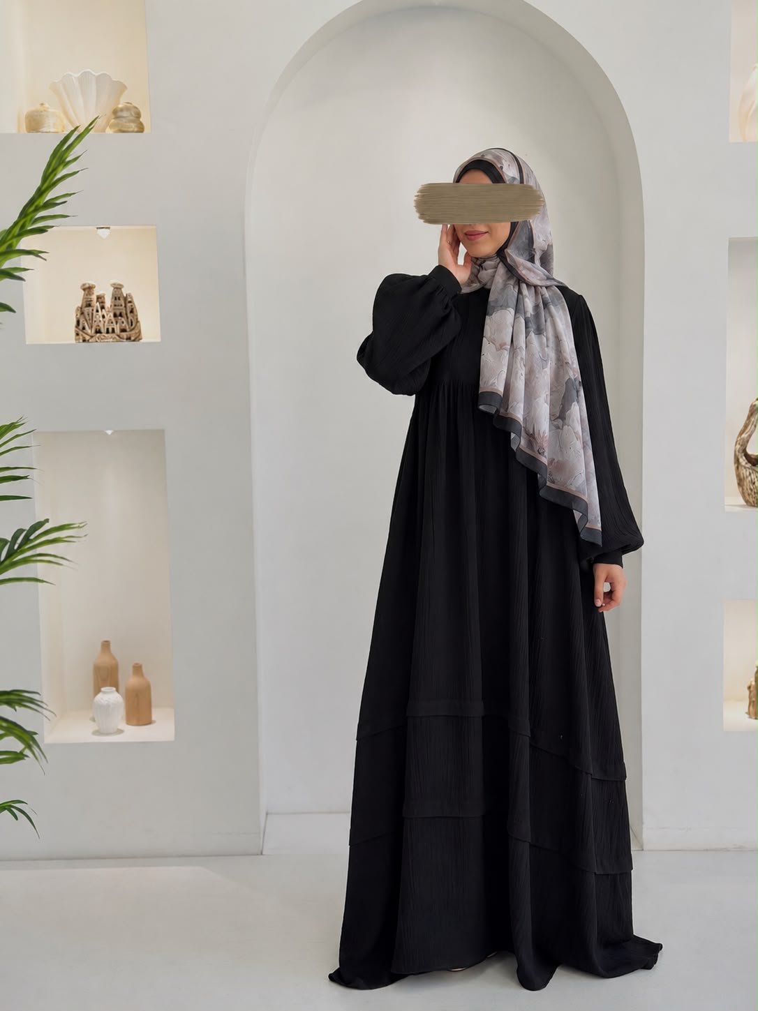 Muslin Farah Siyah+Şal ÖN SİPARİŞ ÜRÜNÜMÜZDÜR