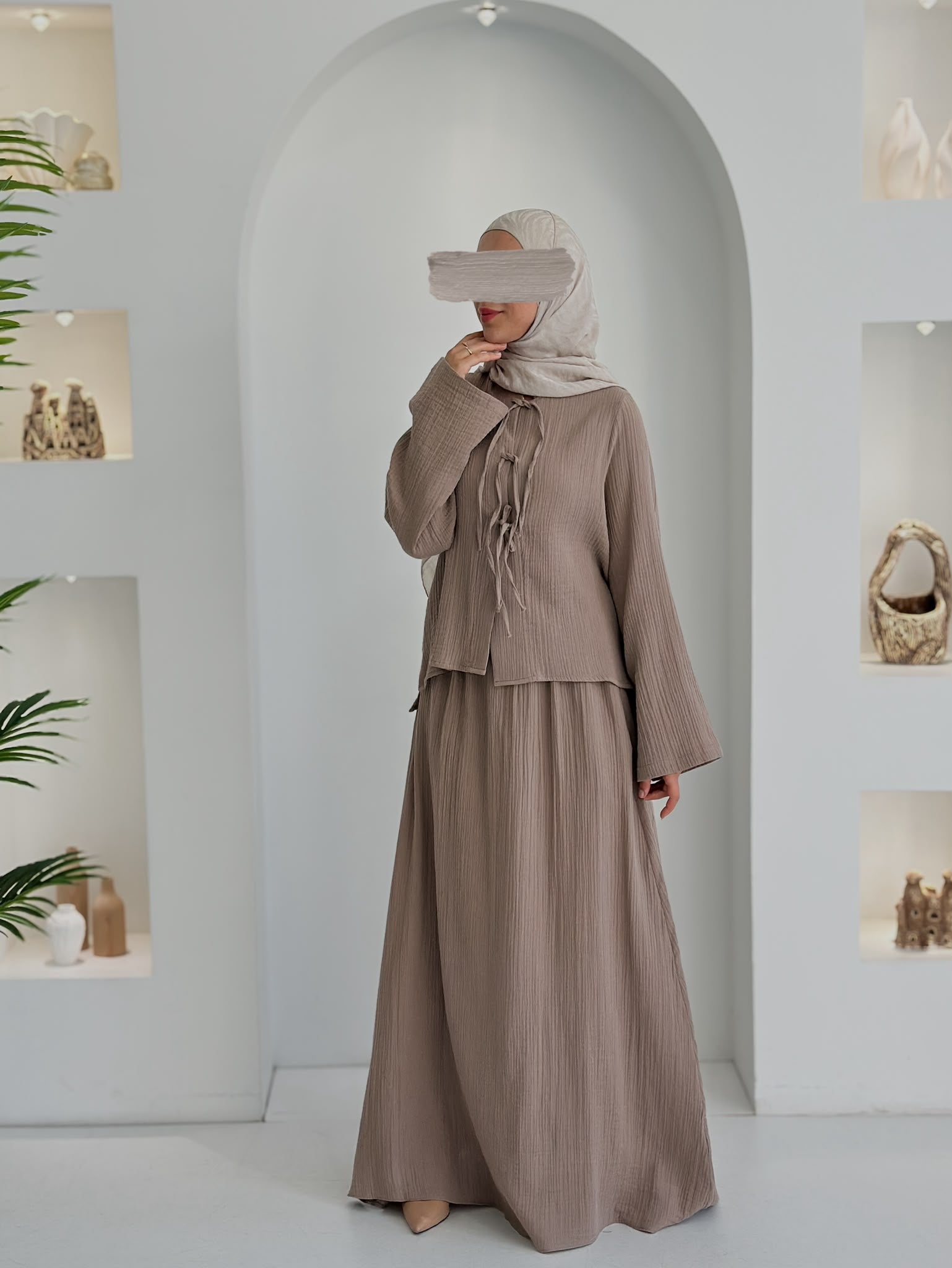 Muslin Etek Takım Vizon Şalsız