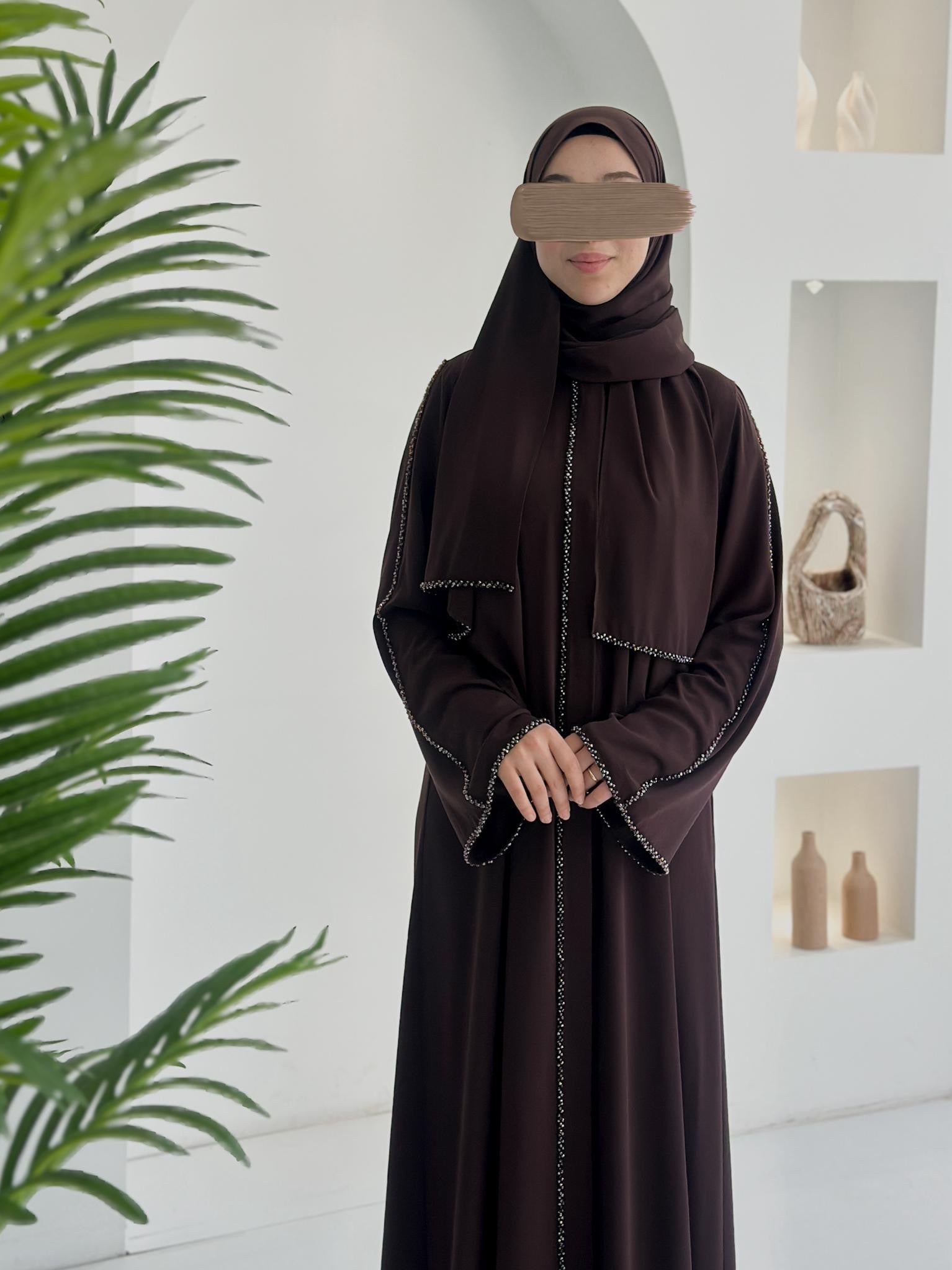 Rüya Abaya Premium+Şal Kahverengi