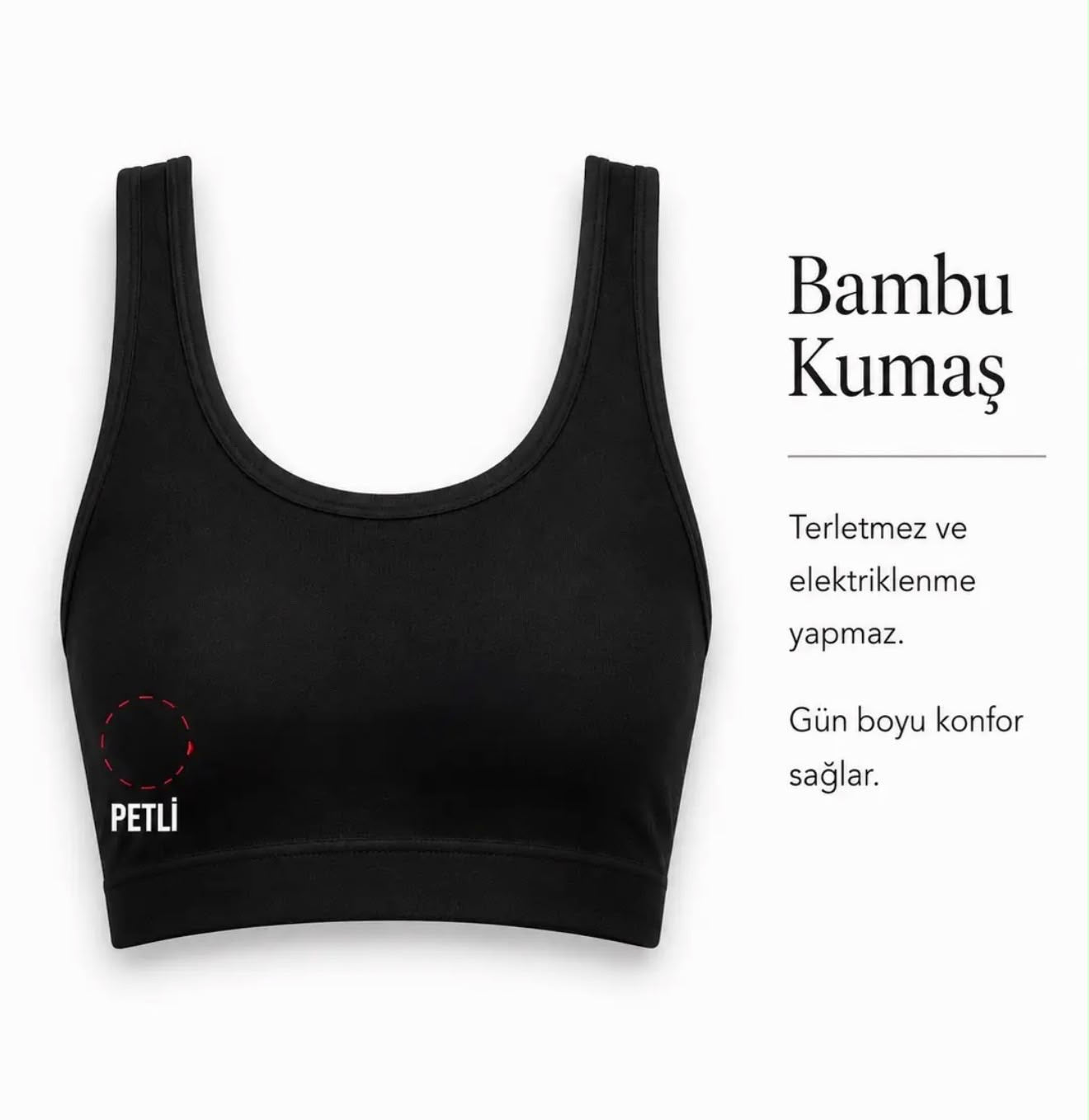 Bambu Yarım Atlet Siyah