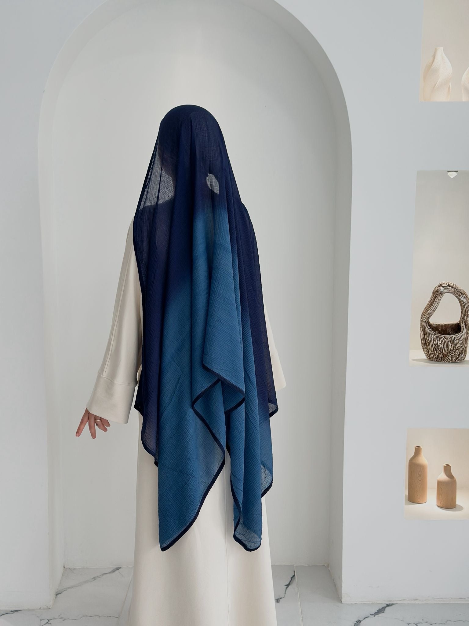 Muslin Degdare Sal Lacivert Mavi