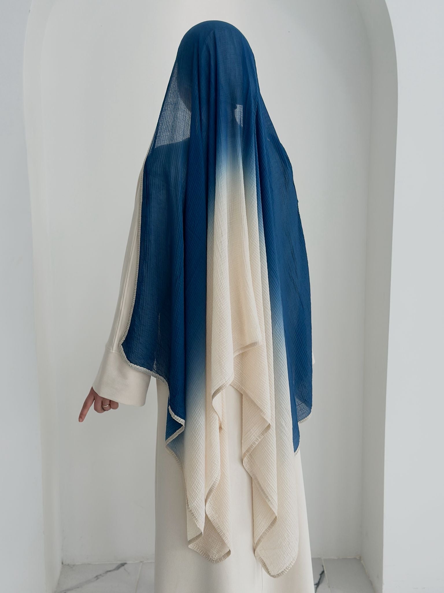 Muslin Degdare Sal Mavi Krem