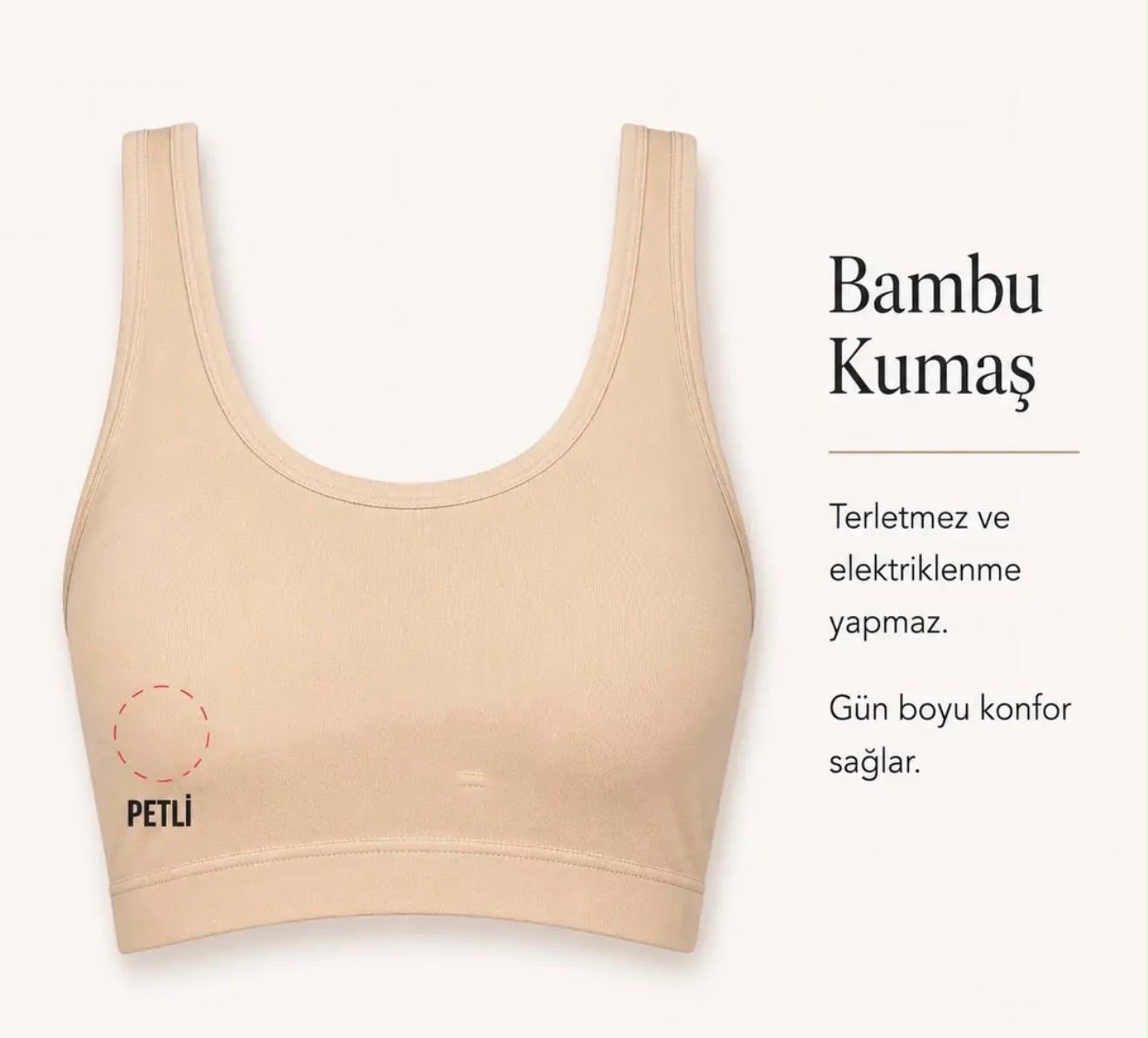 Bambu Yarım Atlet Bej