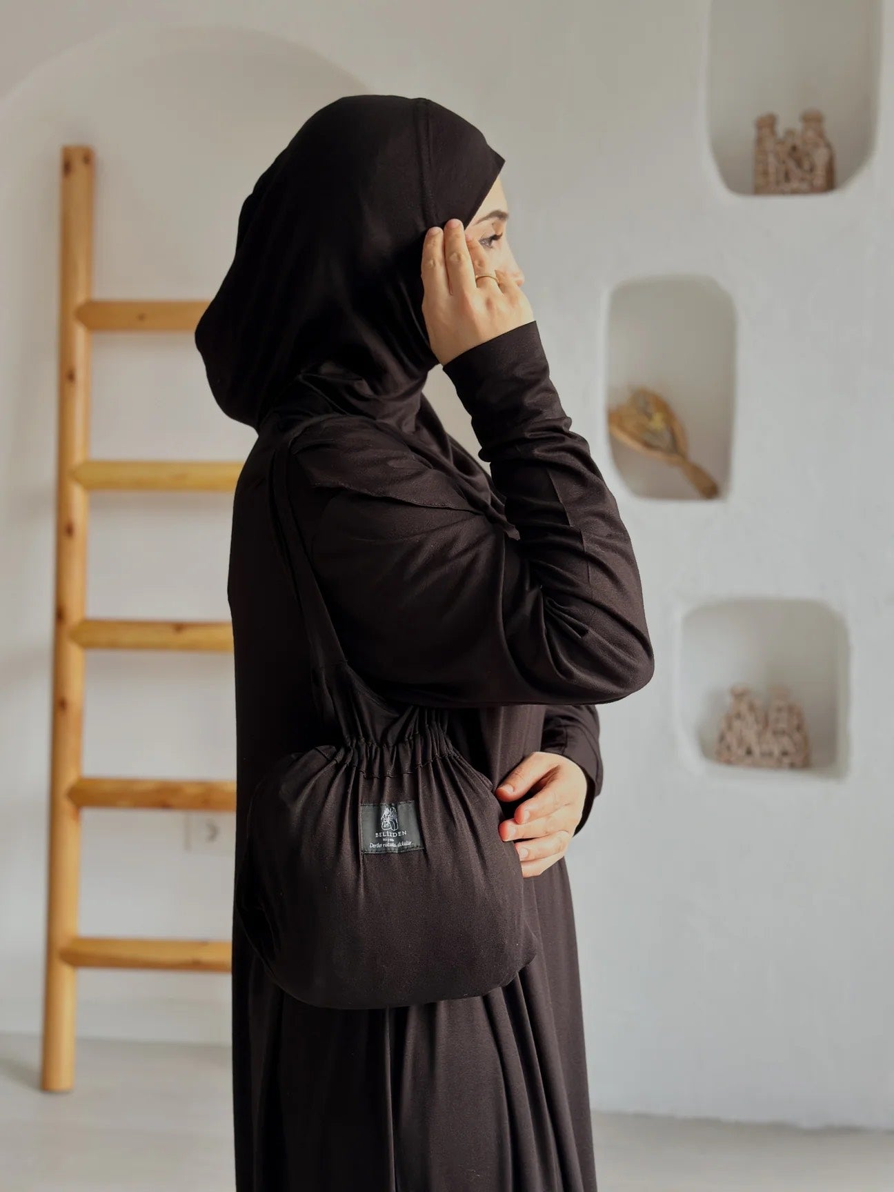 Pamuk Boneli Namaz Elbisesi Siyah