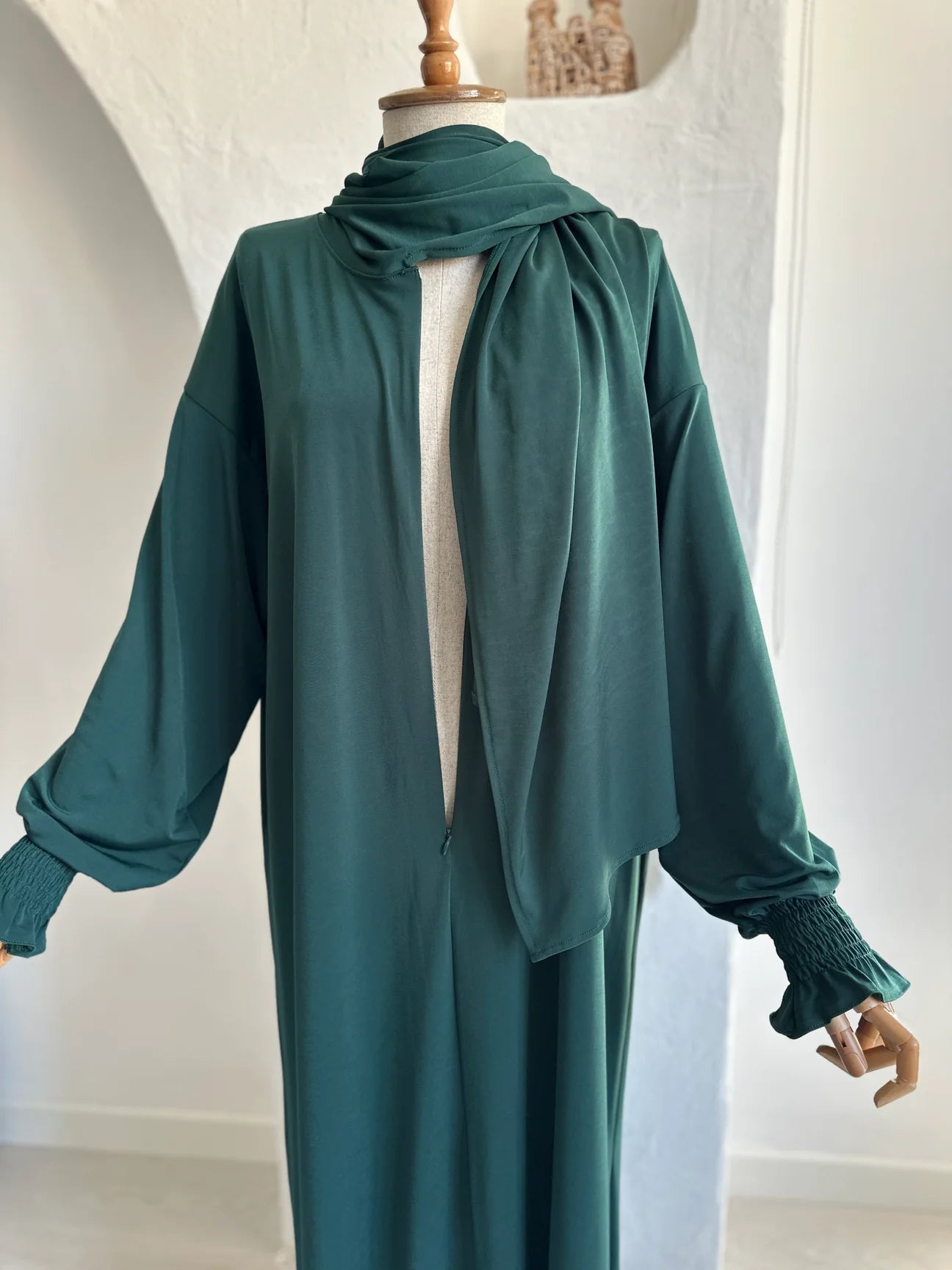 Şallı Namaz Elbisesi Zümrüt