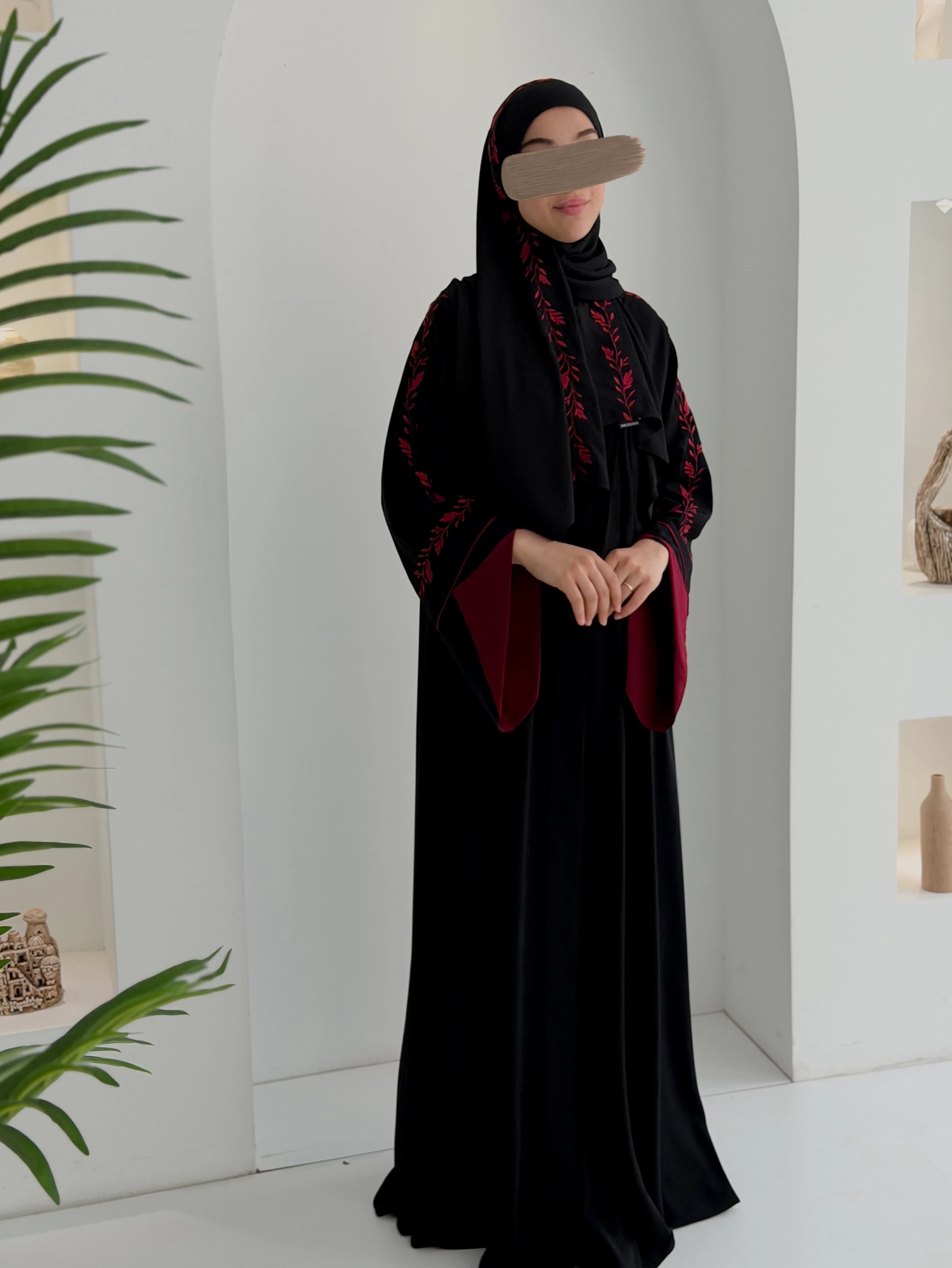 Hümeyra Ferace Bordo+ Şal