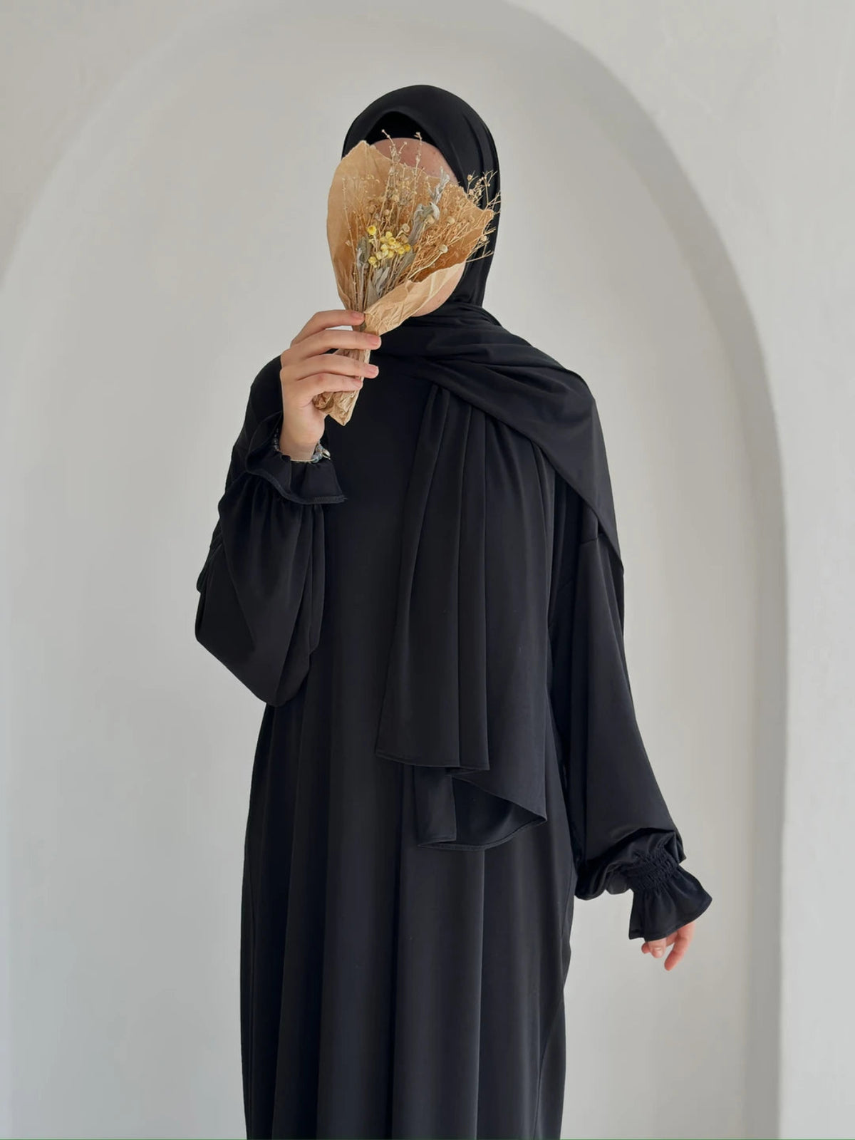 Şallı Namaz Elbisesi Siyah