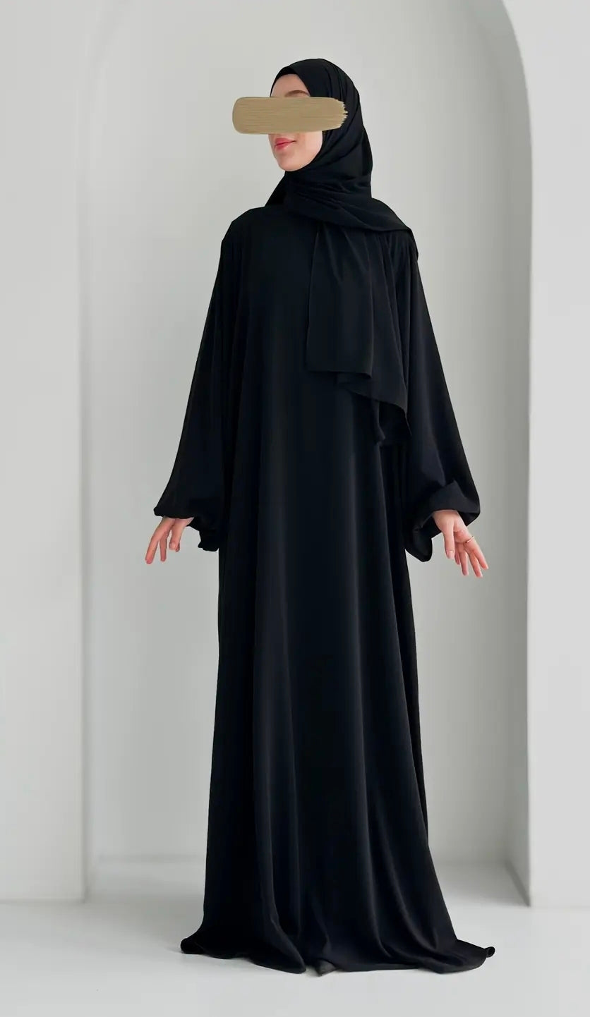 Elif Büyük Beden +Şal Siyah ÖN SİPARİŞ ÜRÜNÜMÜZDÜR (48/56 Beden Aralığı)