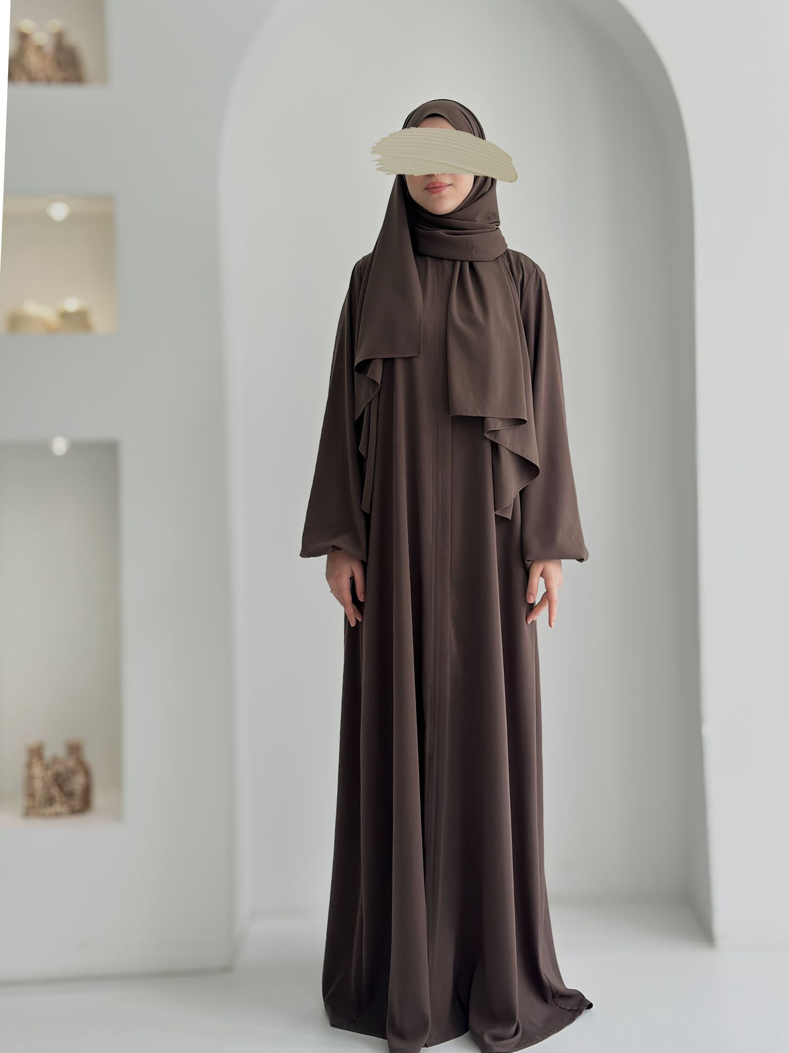 Balon Kol Ferace Kül+Şal