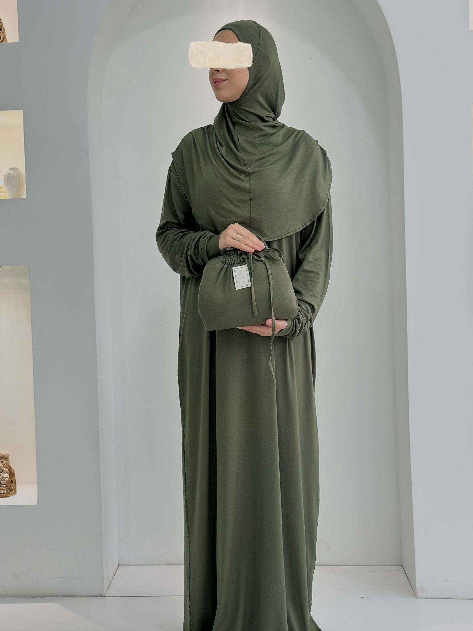 Pamuk Boneli Namaz Elbisesi Haki ÖN SİPARİŞ ÜRÜNÜMÜZDÜR