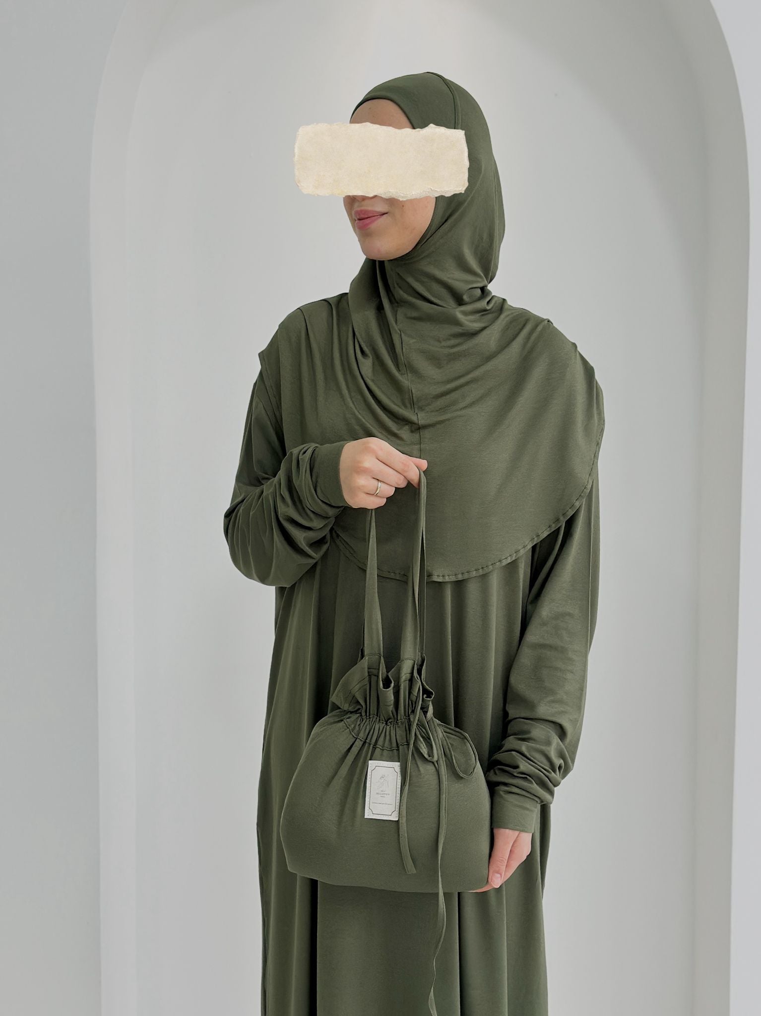 Pamuk Boneli Namaz Elbisesi Haki ÖN SİPARİŞ ÜRÜNÜMÜZDÜR