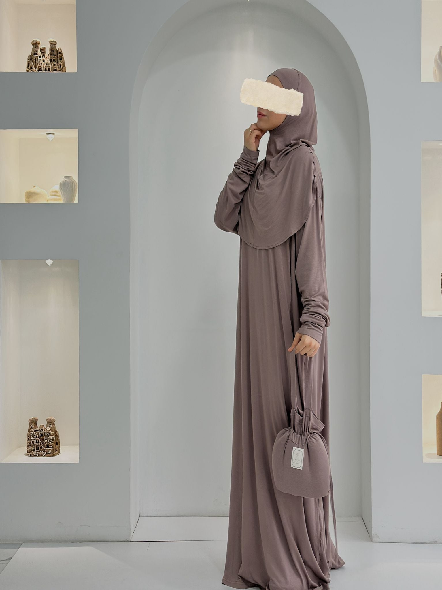 Pamuk Boneli Namaz Elbisesi Vizon ÖN SİPARİŞ ÜRÜNÜMÜZDÜR