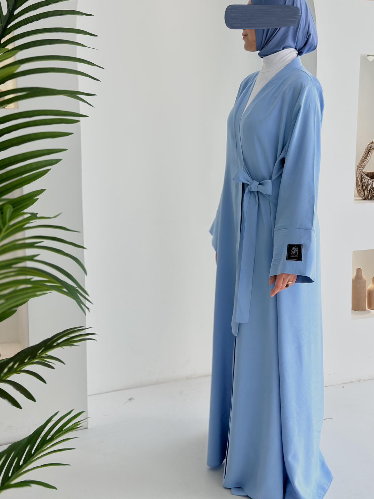 Tensel Kupra Takım Bebe Mavisi +Bambu Boyunlu Bone Set Şal ÖN SİPARİŞ ÜRÜNÜMÜZDÜR