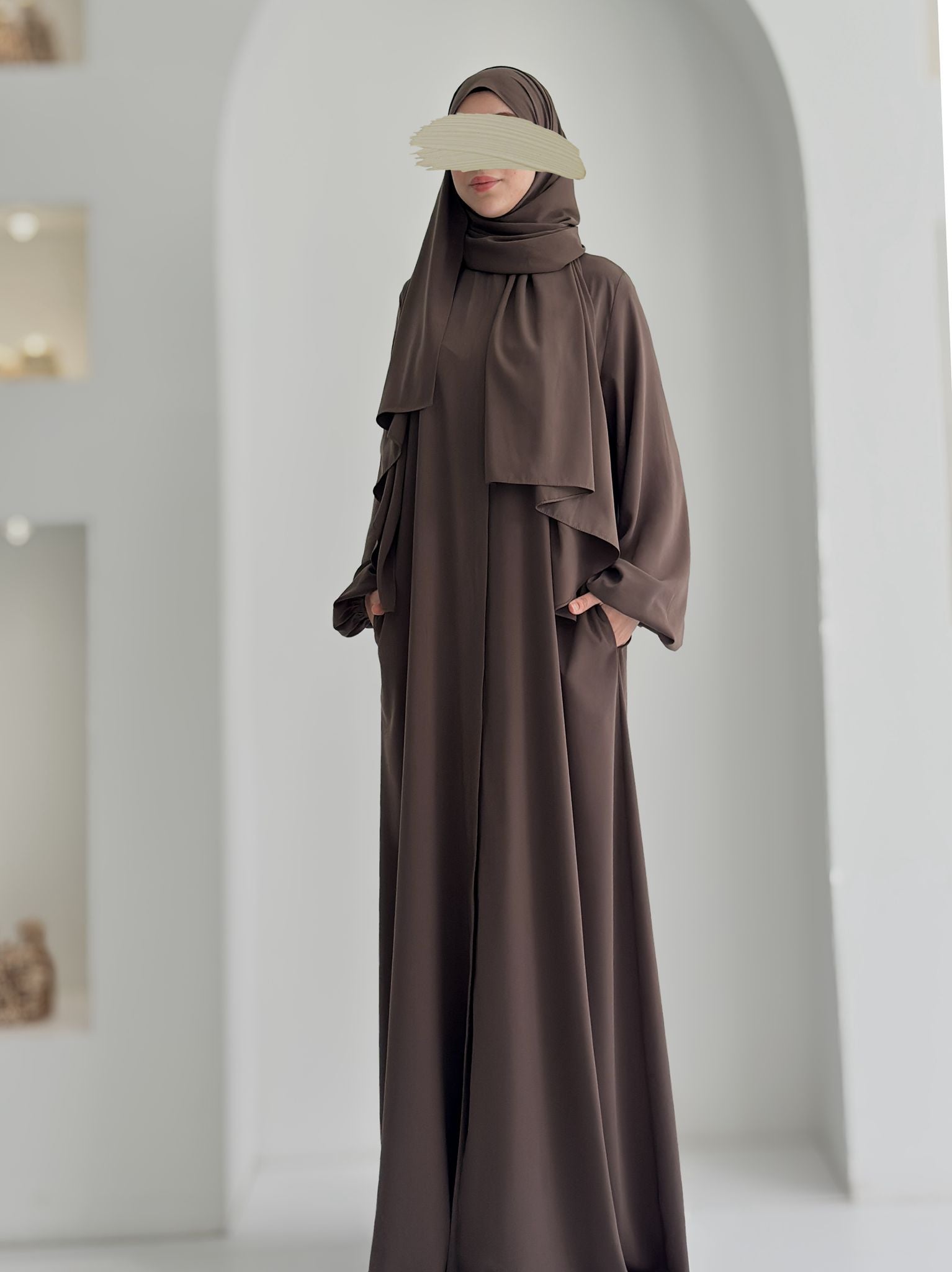 Balon Kol Ferace Kül+Şal