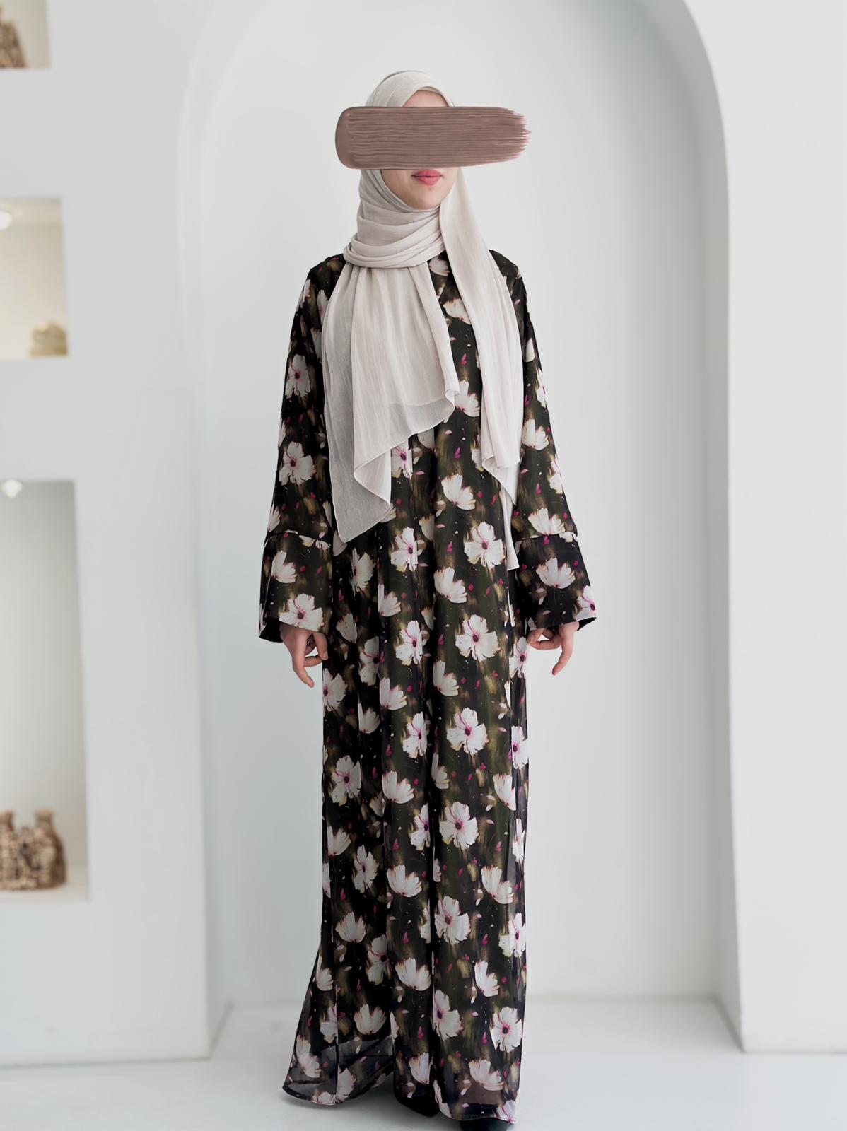 Sifon Desenli Tek Abaya +Şal +Düz Şal ÖN SİPARİŞ ÜRÜNÜMÜZDÜR