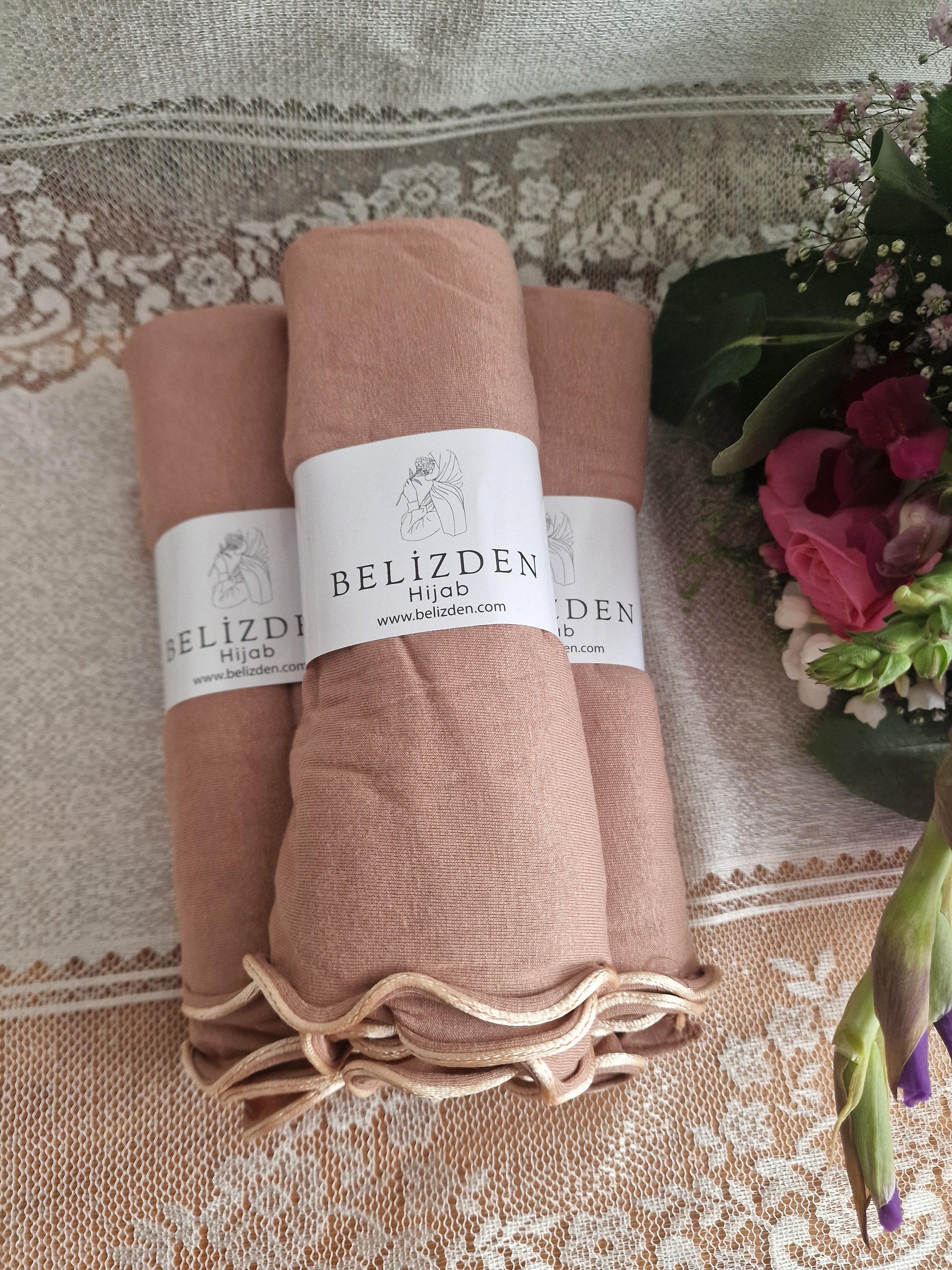 Kıvrık Penye Şal Koyu Somon