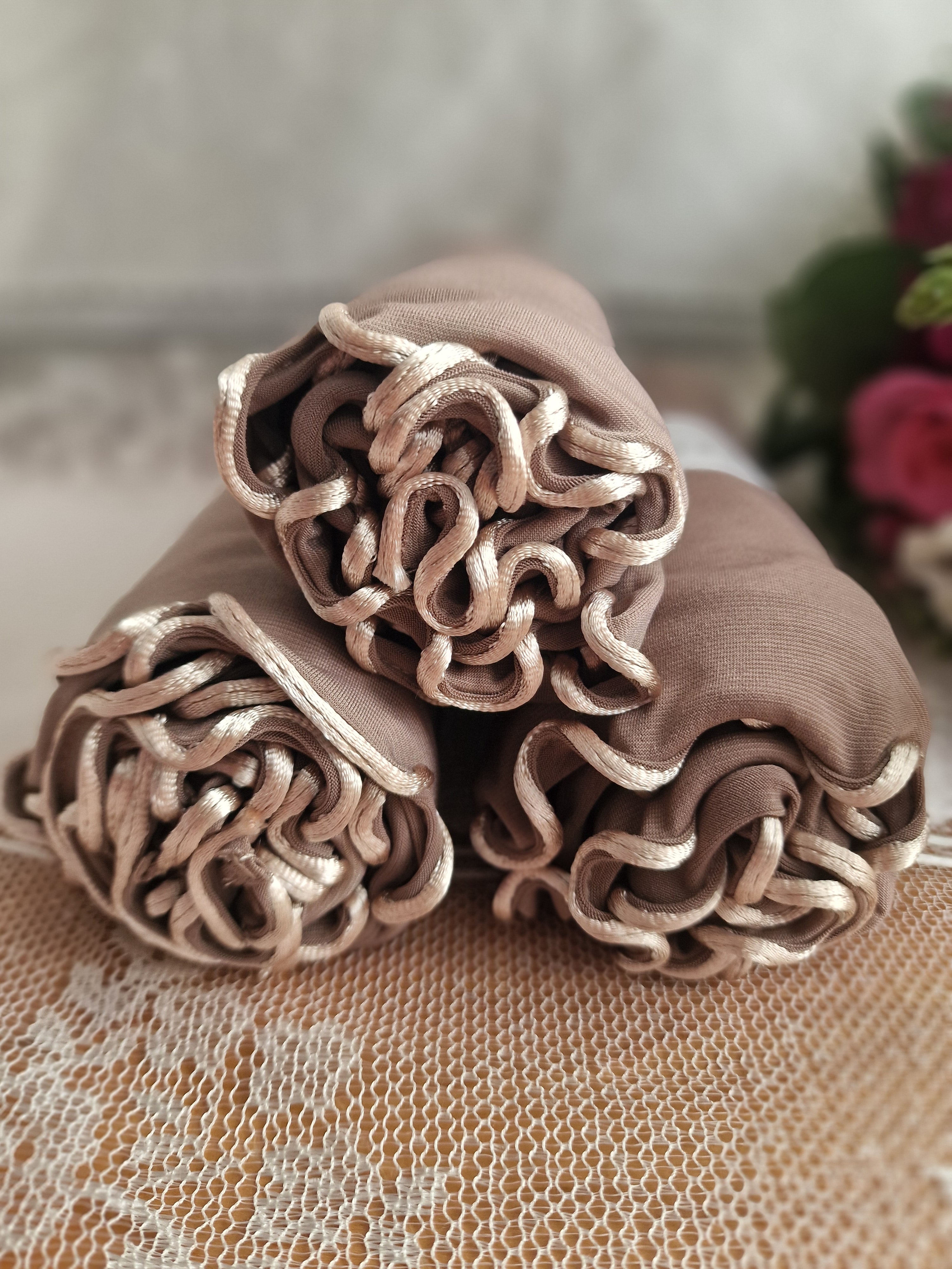 Kıvrık Penye Şal Koyu Vizon