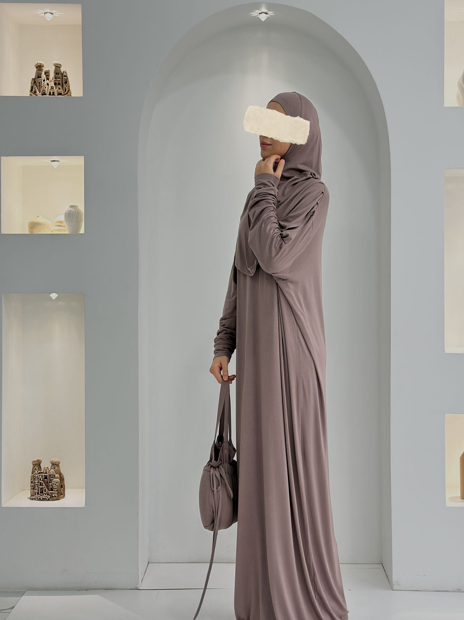 Pamuk Boneli Namaz Elbisesi Vizon ÖN SİPARİŞ ÜRÜNÜMÜZDÜR