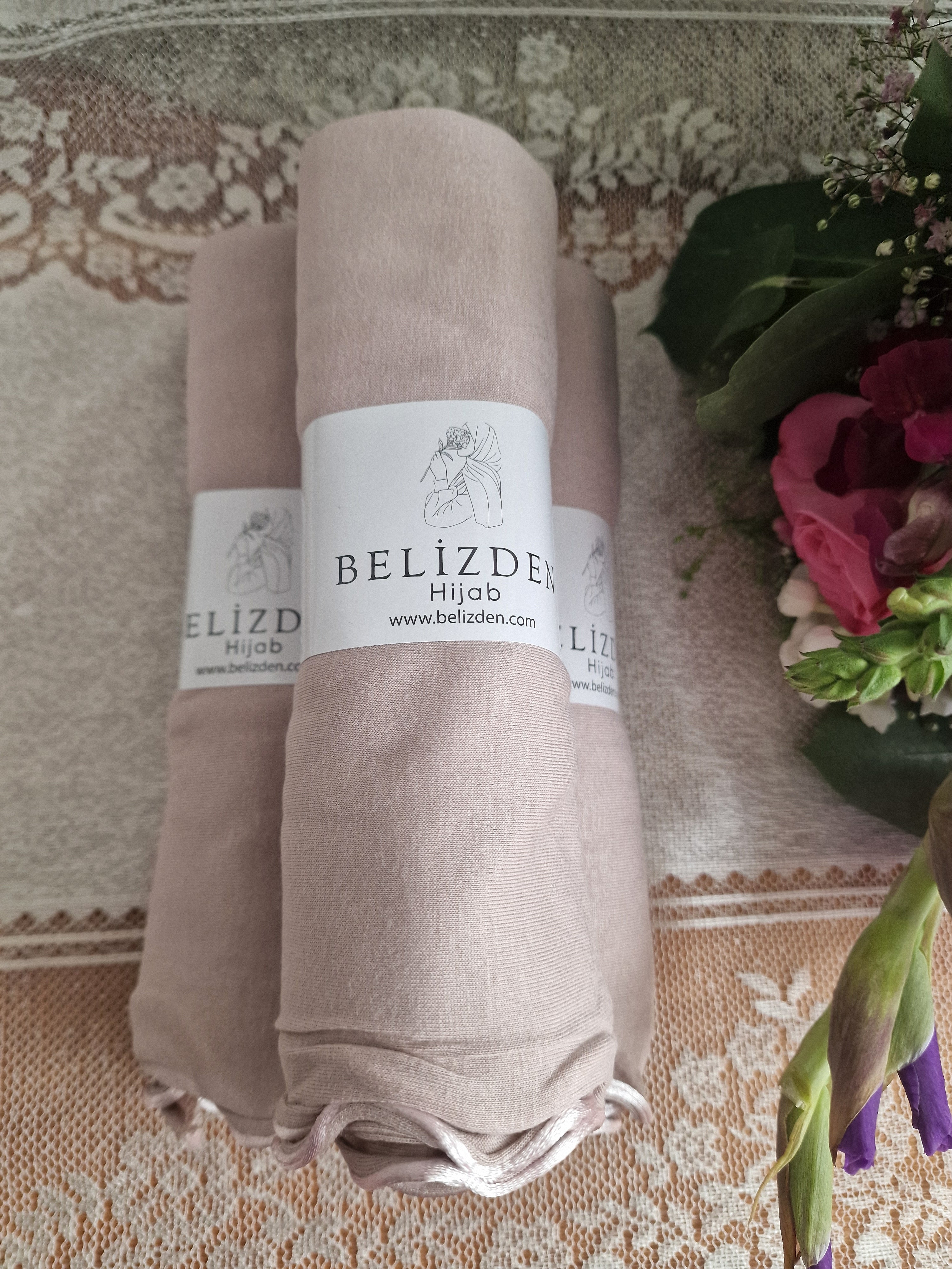 Kıvrık Penye Şal Soft Pudra