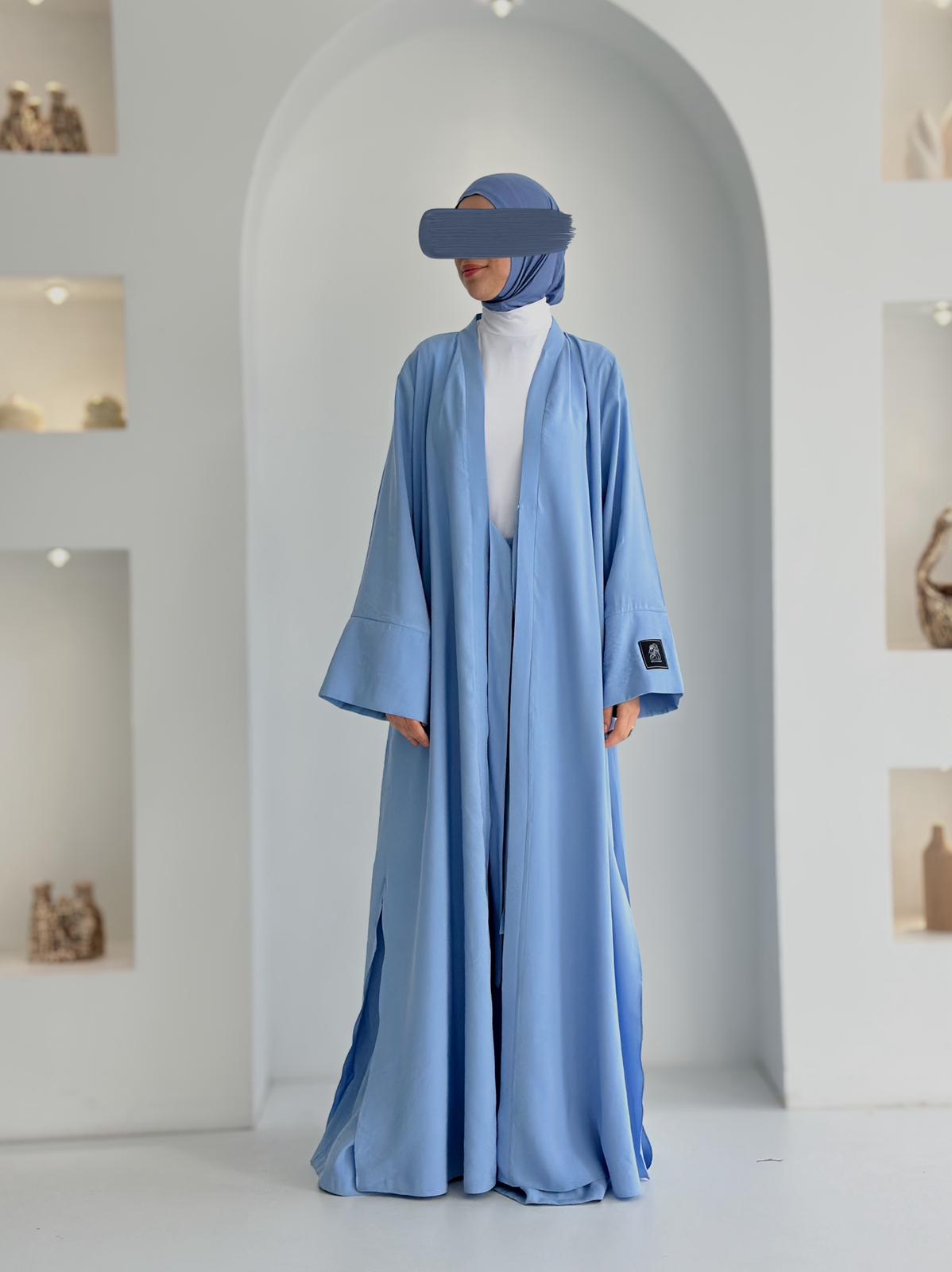 Tensel Kupra Takım Bebe Mavisi +Bambu Boyunlu Bone Set Şal ÖN SİPARİŞ ÜRÜNÜMÜZDÜR