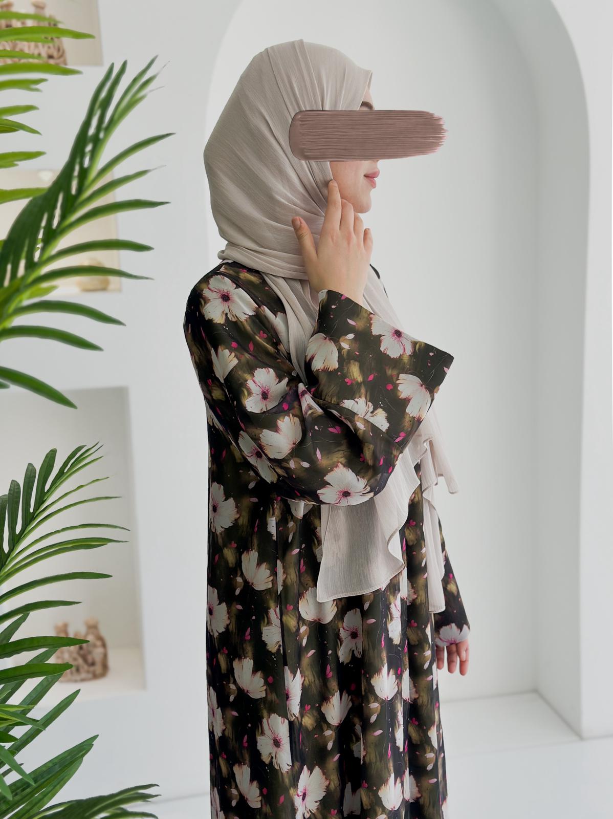 Sifon Desenli Tek Abaya +Şal +Düz Şal ÖN SİPARİŞ ÜRÜNÜMÜZDÜR