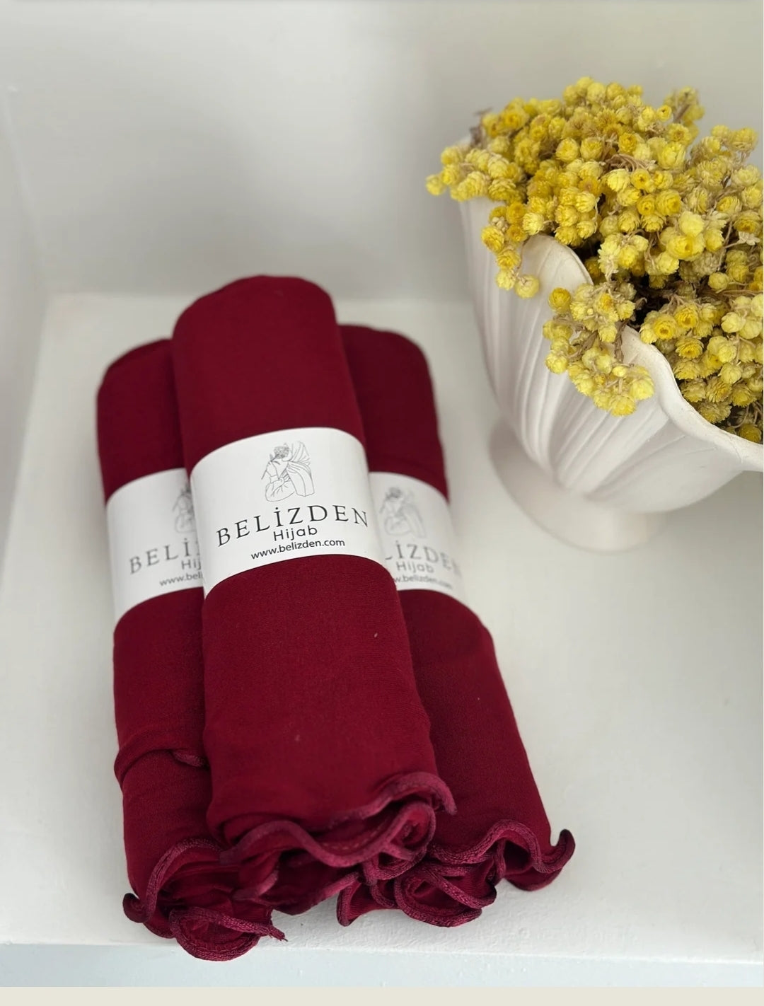 Kıvrık Penye Şal Bordo