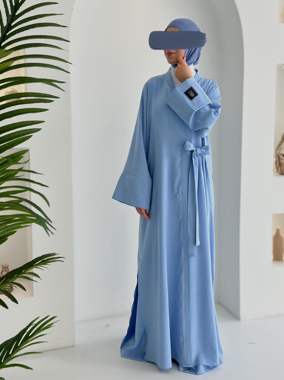 Tensel Kupra Takım Bebe Mavisi +Bambu Boyunlu Bone Set Şal ÖN SİPARİŞ ÜRÜNÜMÜZDÜR