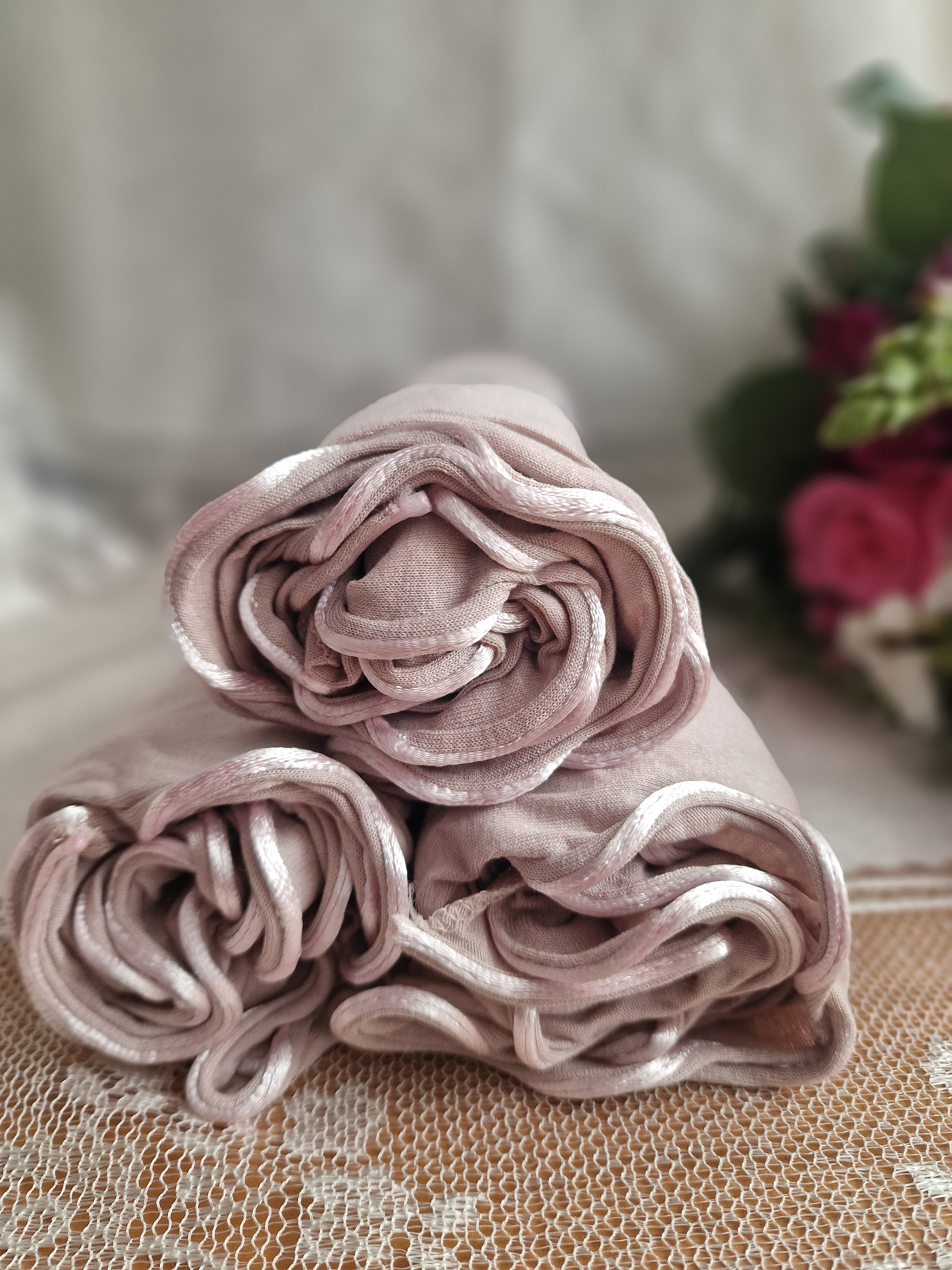 Kıvrık Penye Şal Soft Pudra