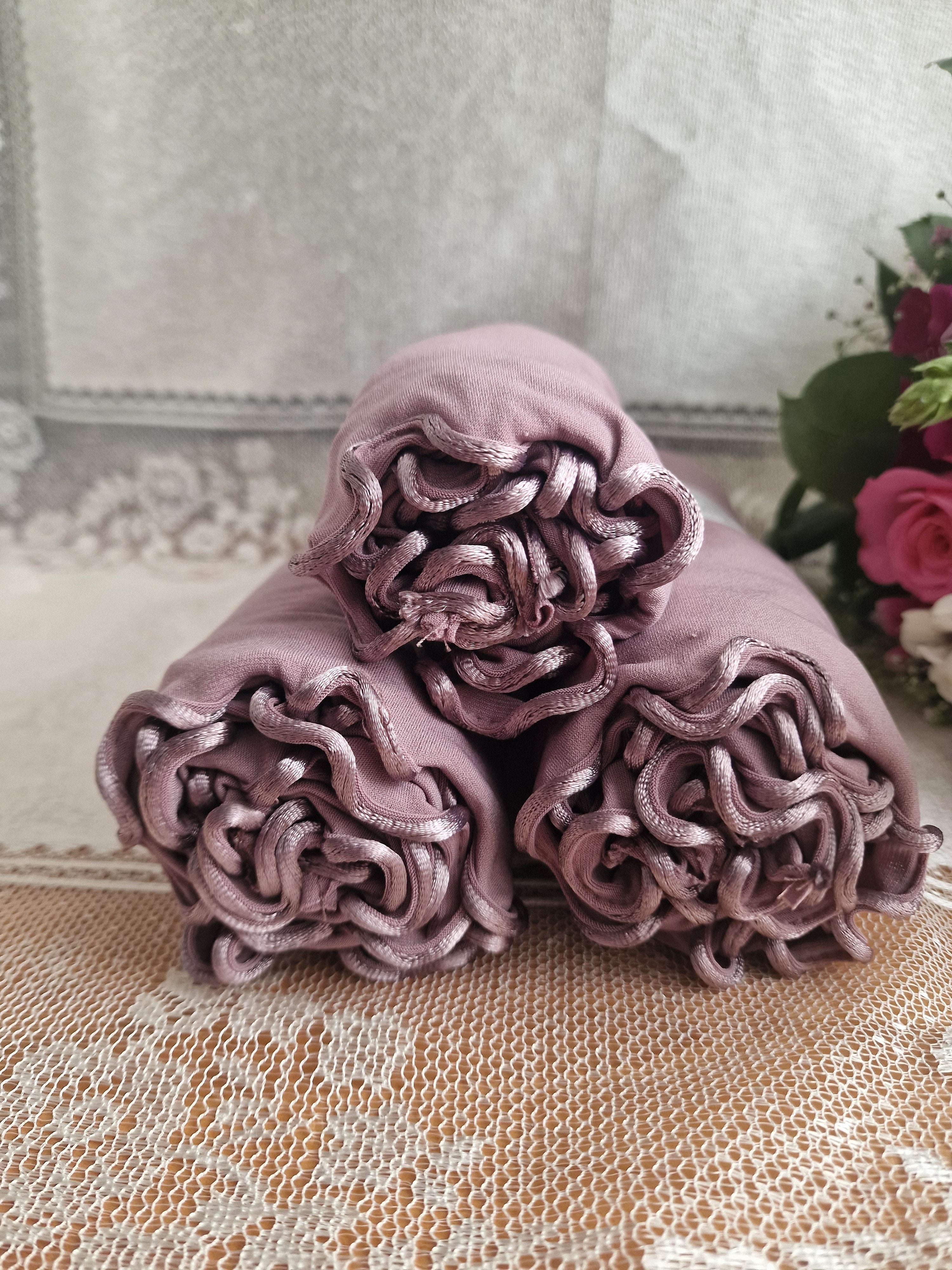 Kıvrık Penye Şal Lila