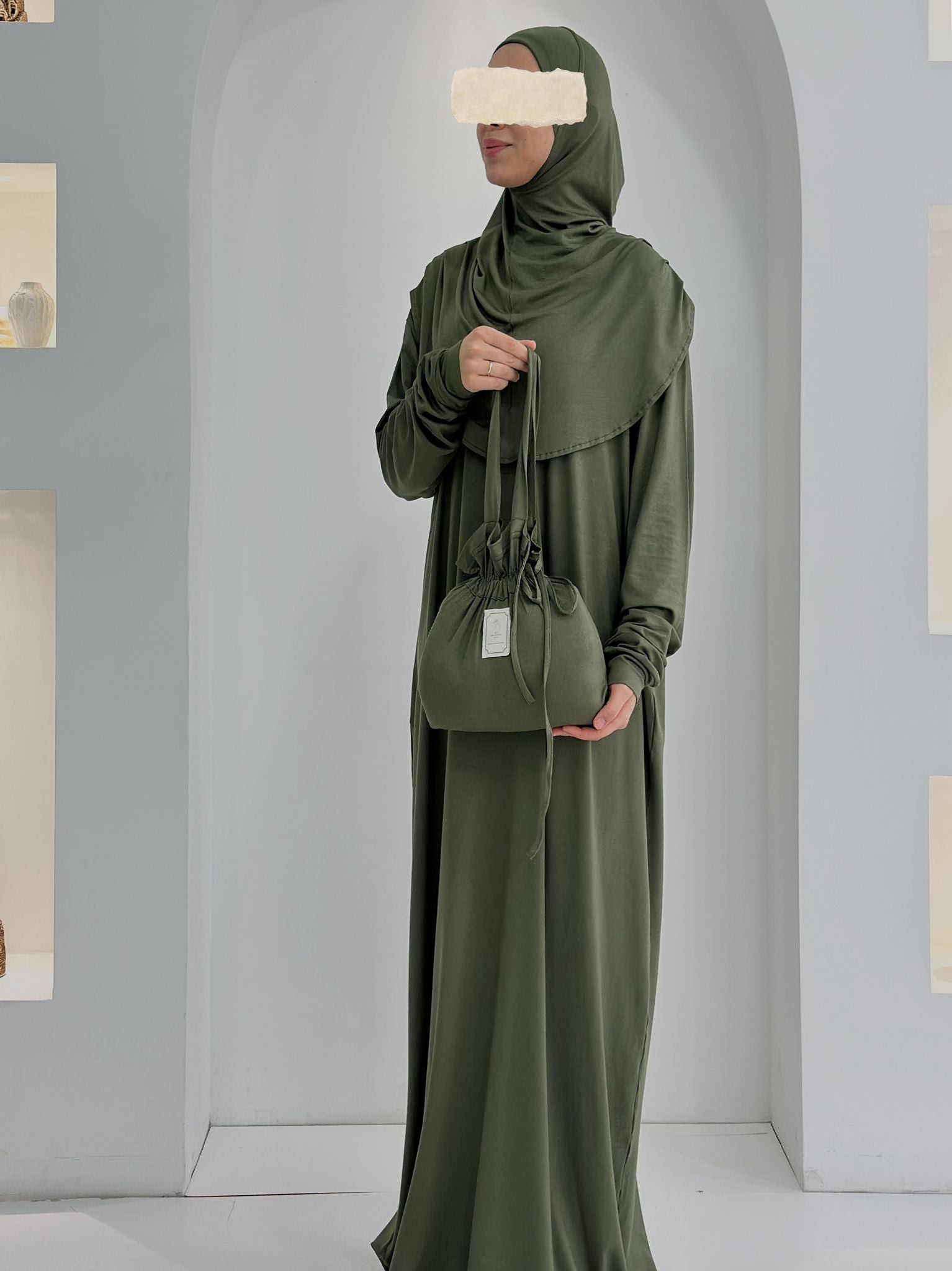 Pamuk Boneli Namaz Elbisesi Haki ÖN SİPARİŞ ÜRÜNÜMÜZDÜR