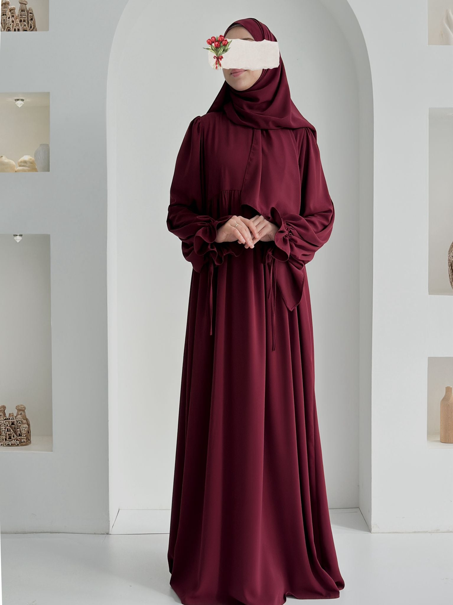 Buğlem Elbise+Şal Bordo