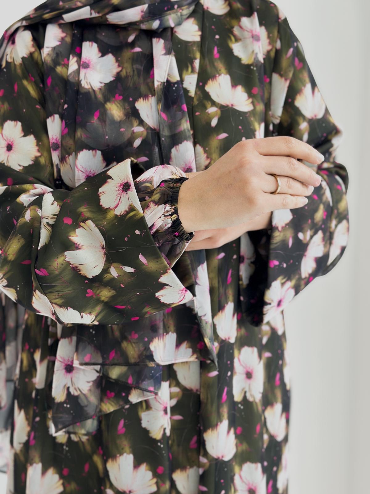 Sifon Desenli Tek Abaya +Şal +Düz Şal ÖN SİPARİŞ ÜRÜNÜMÜZDÜR