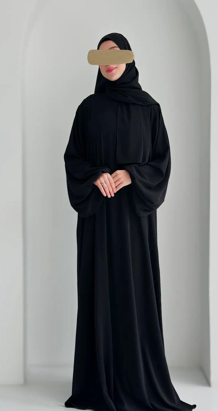 Elif Büyük Beden +Şal Siyah ÖN SİPARİŞ ÜRÜNÜMÜZDÜR (48/56 Beden Aralığı)