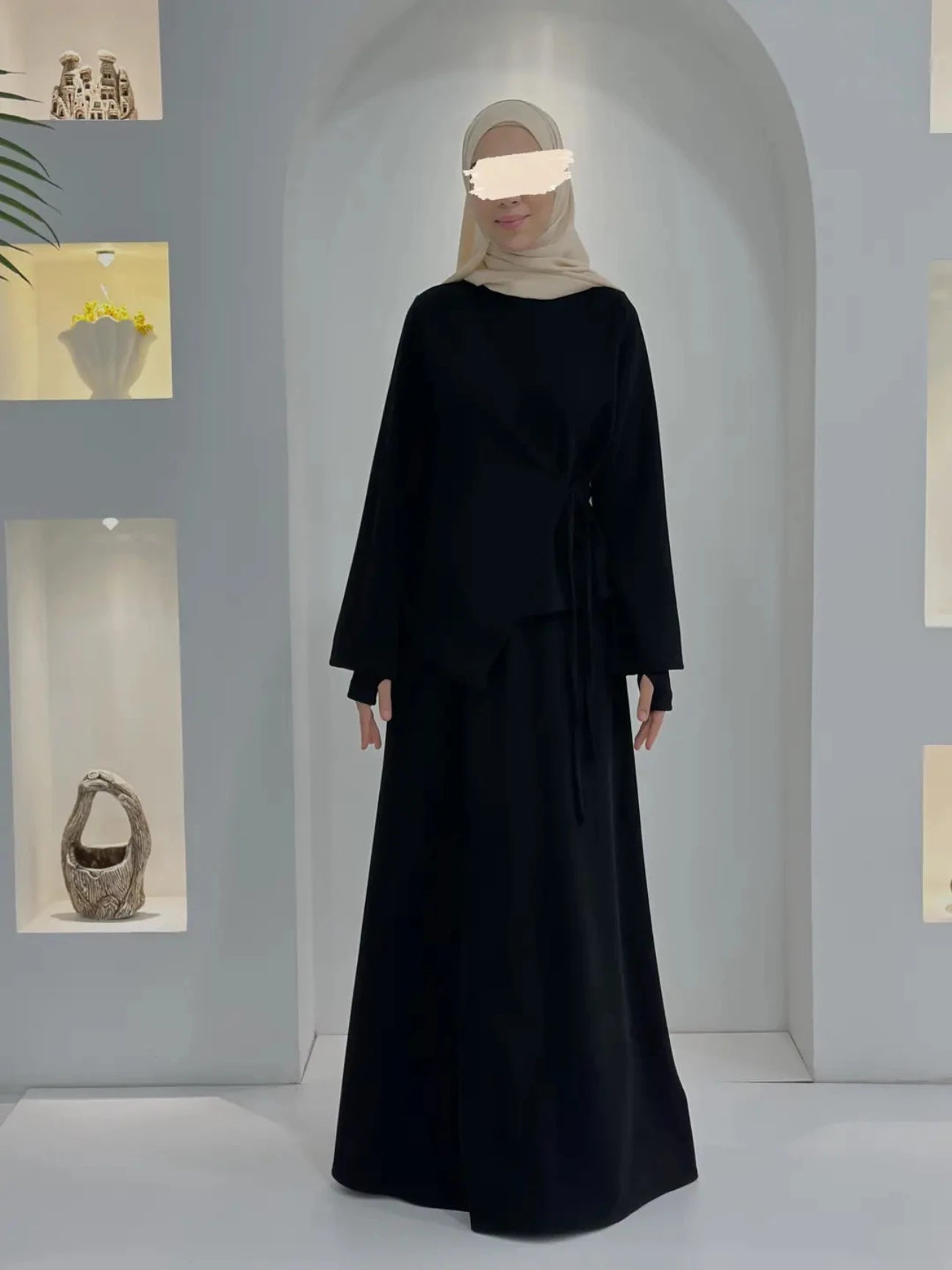 Roza Etekli Takım Siyah