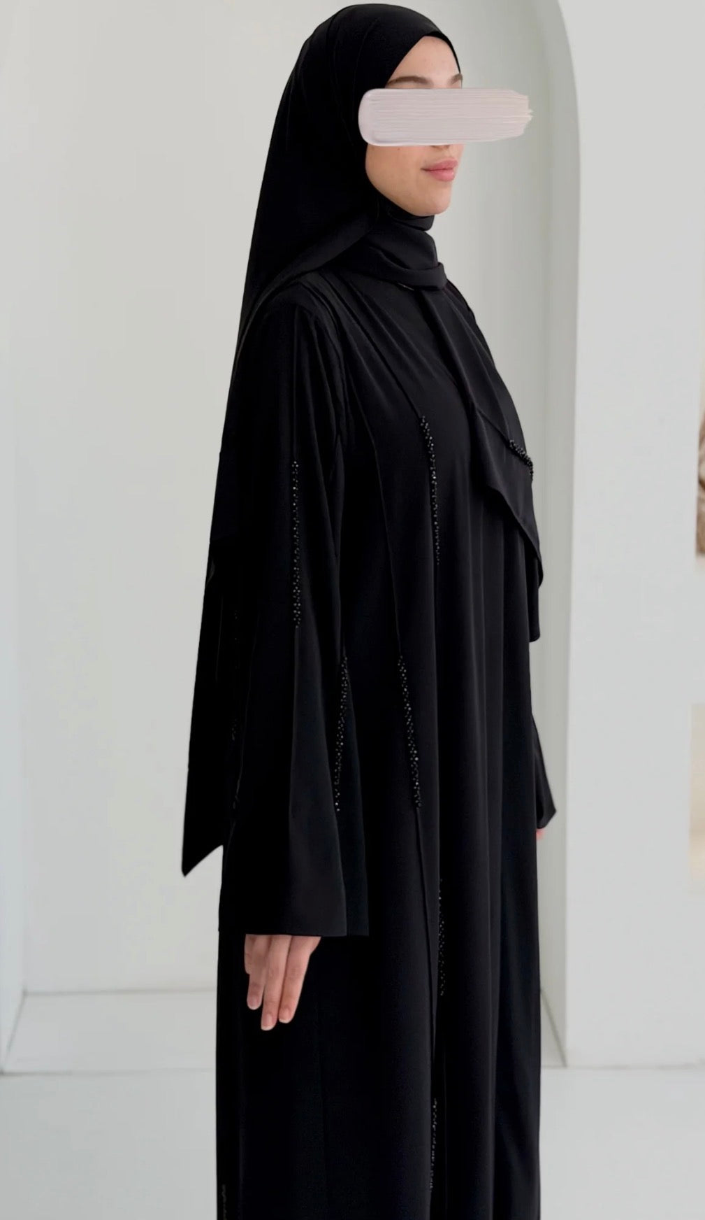 Başak Premium Abaya Takım-Siyah