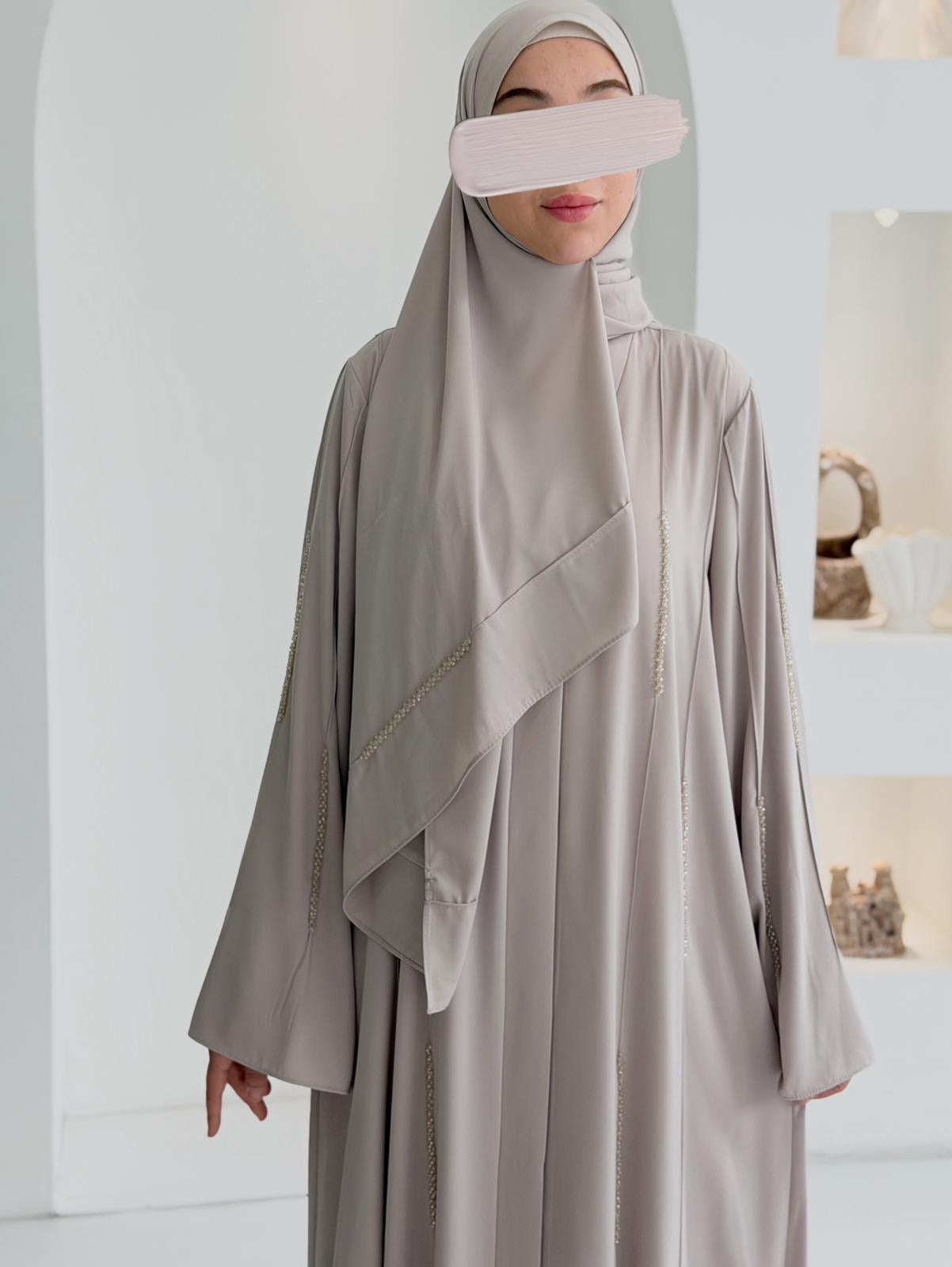 Başak Premium Abaya Takım-Taş