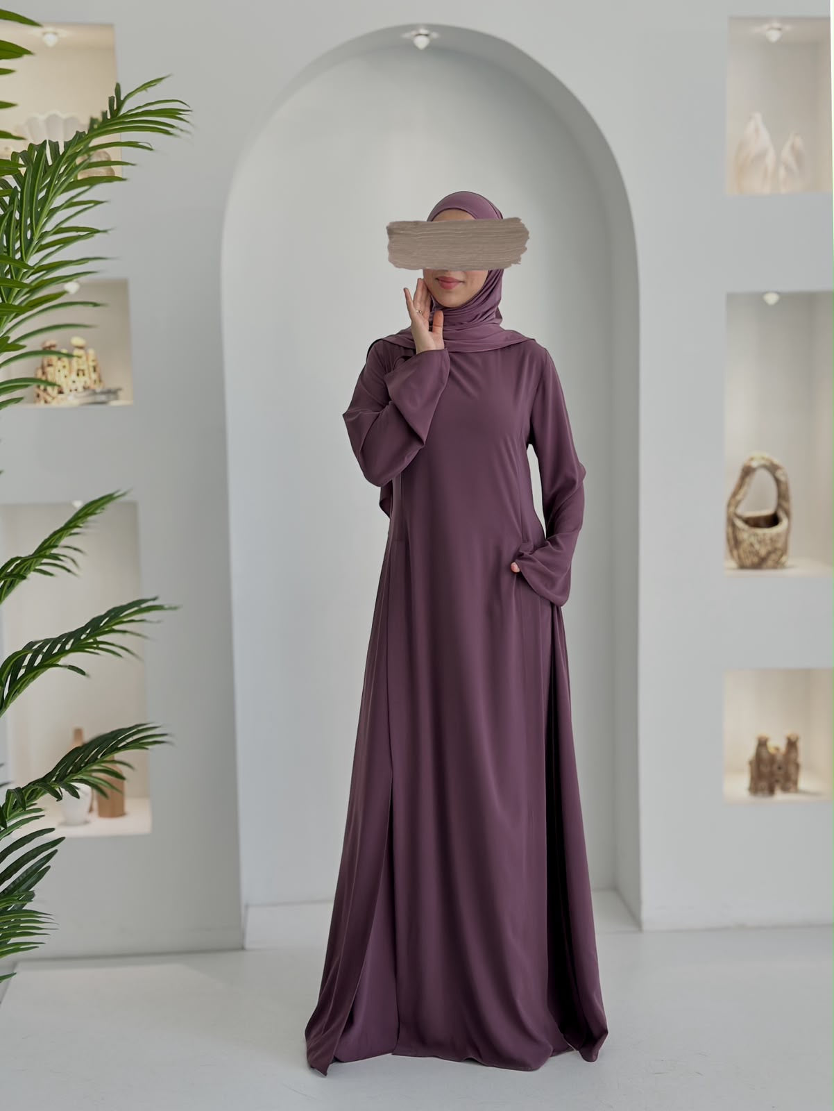 Yeni Model Pantolonlu Takım Lila Şalsız