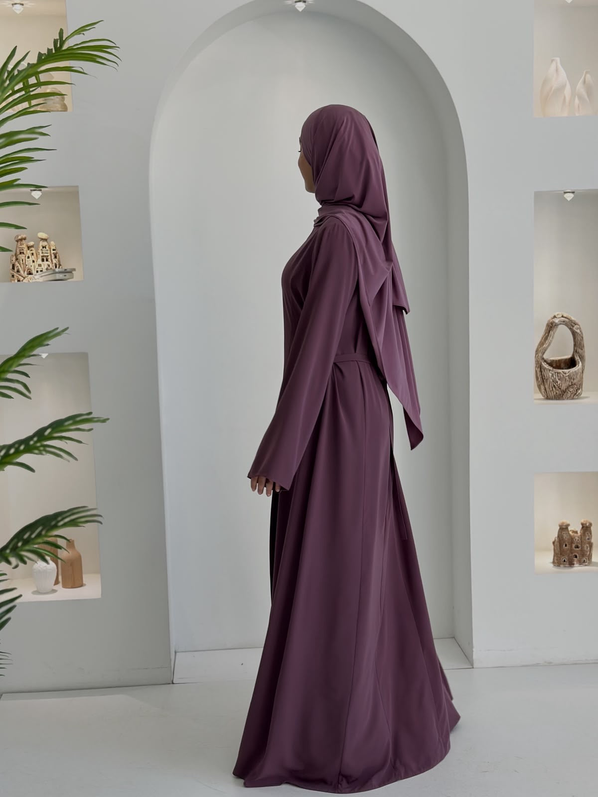 Yeni Model Pantolonlu Takım Lila Şalsız