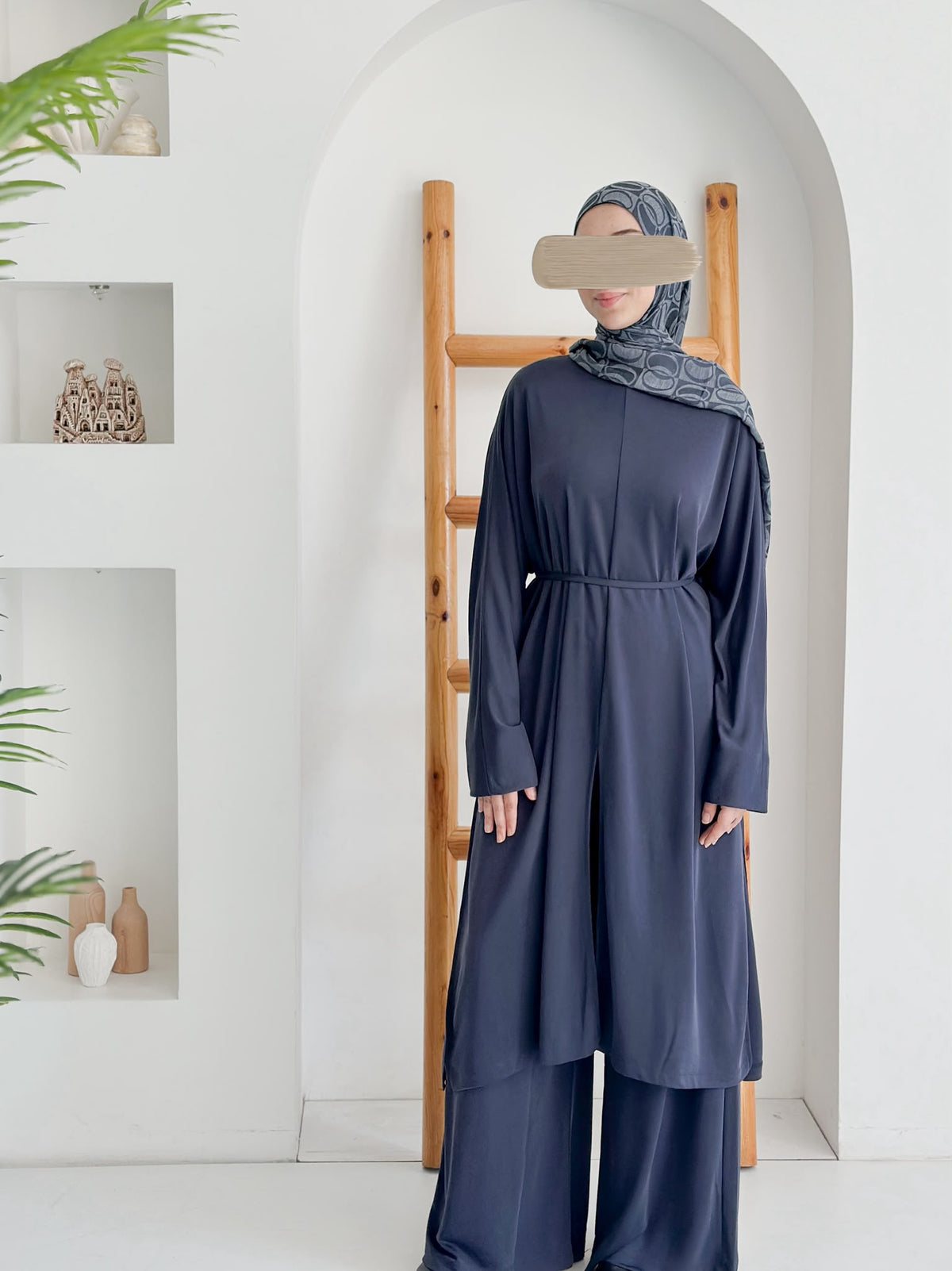 Tunik Pantolonlu Takım Füme