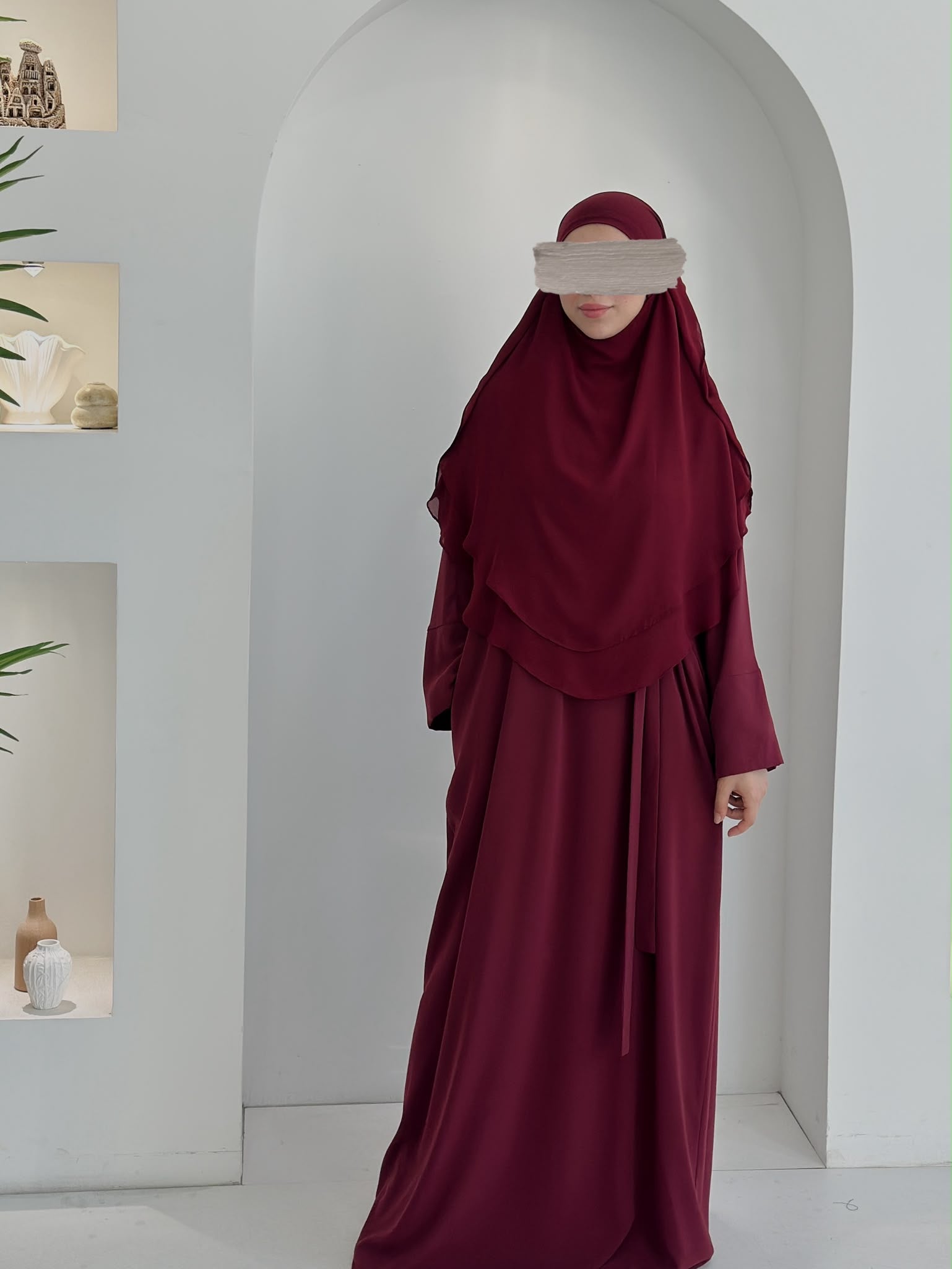 Asya Gölgeli Suudi İpek Sufle Bordo (Kısa) ÖN SİPARİŞ ÜRÜNÜMÜZDÜR