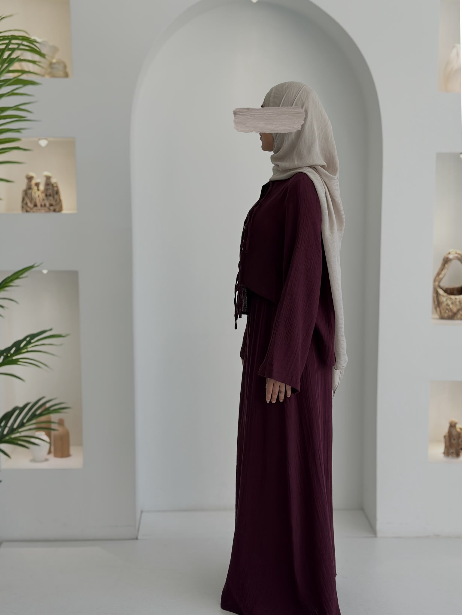 Muslin Etek Takım Mürdüm Şalsız