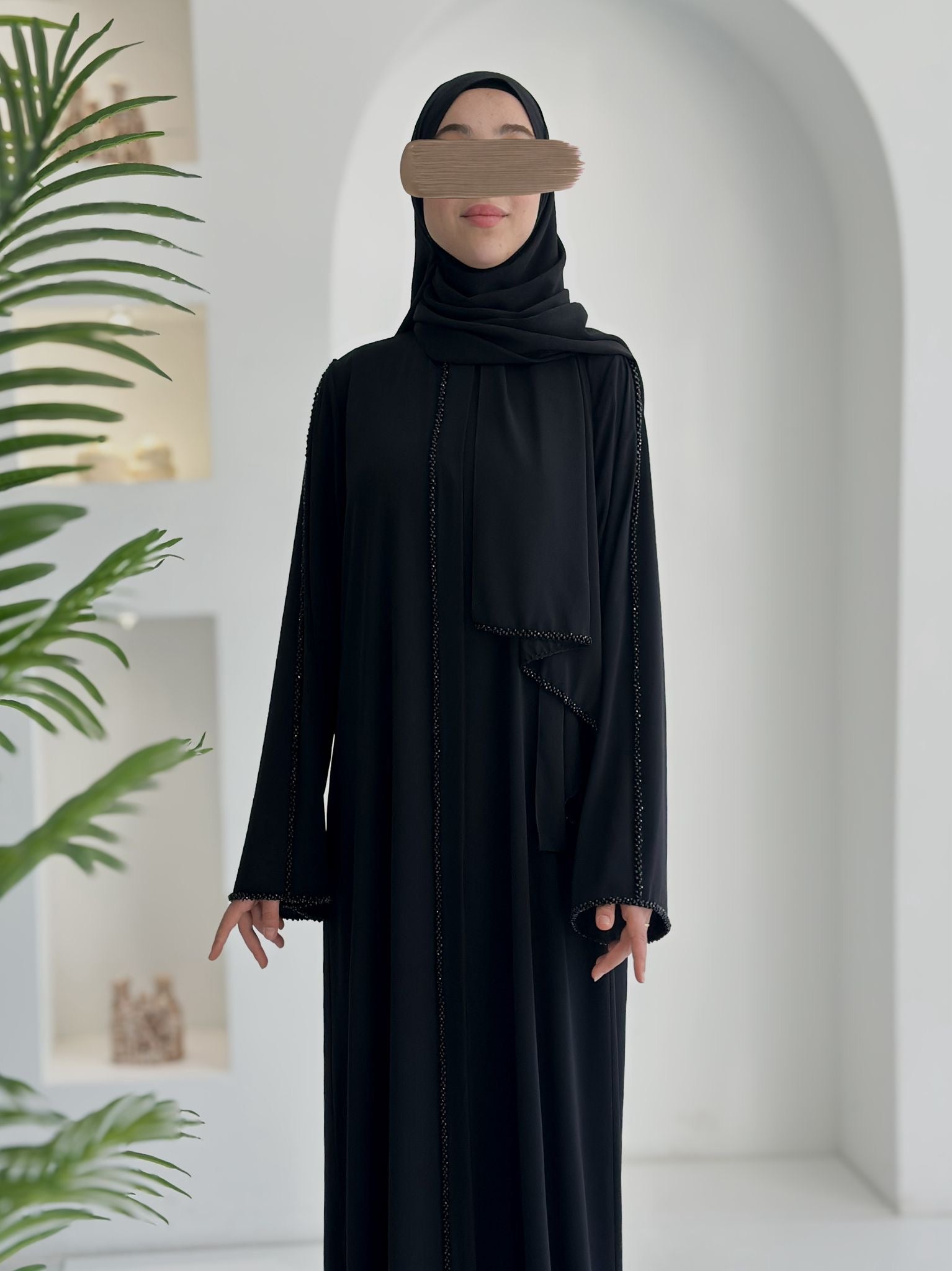 Rüya Abayaya Premium+Şal Siyah
