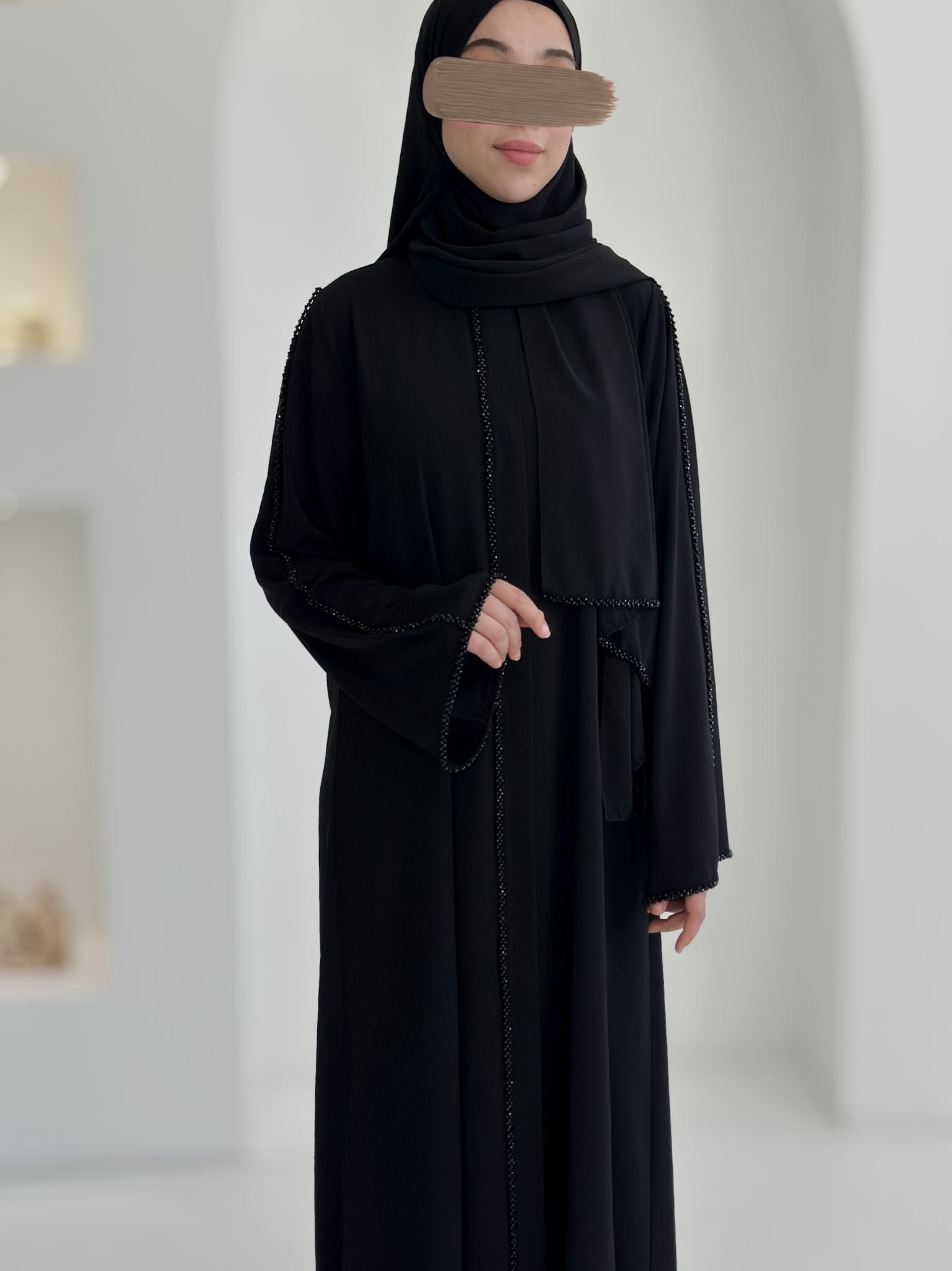 Rüya Abayaya Premium+Şal Siyah