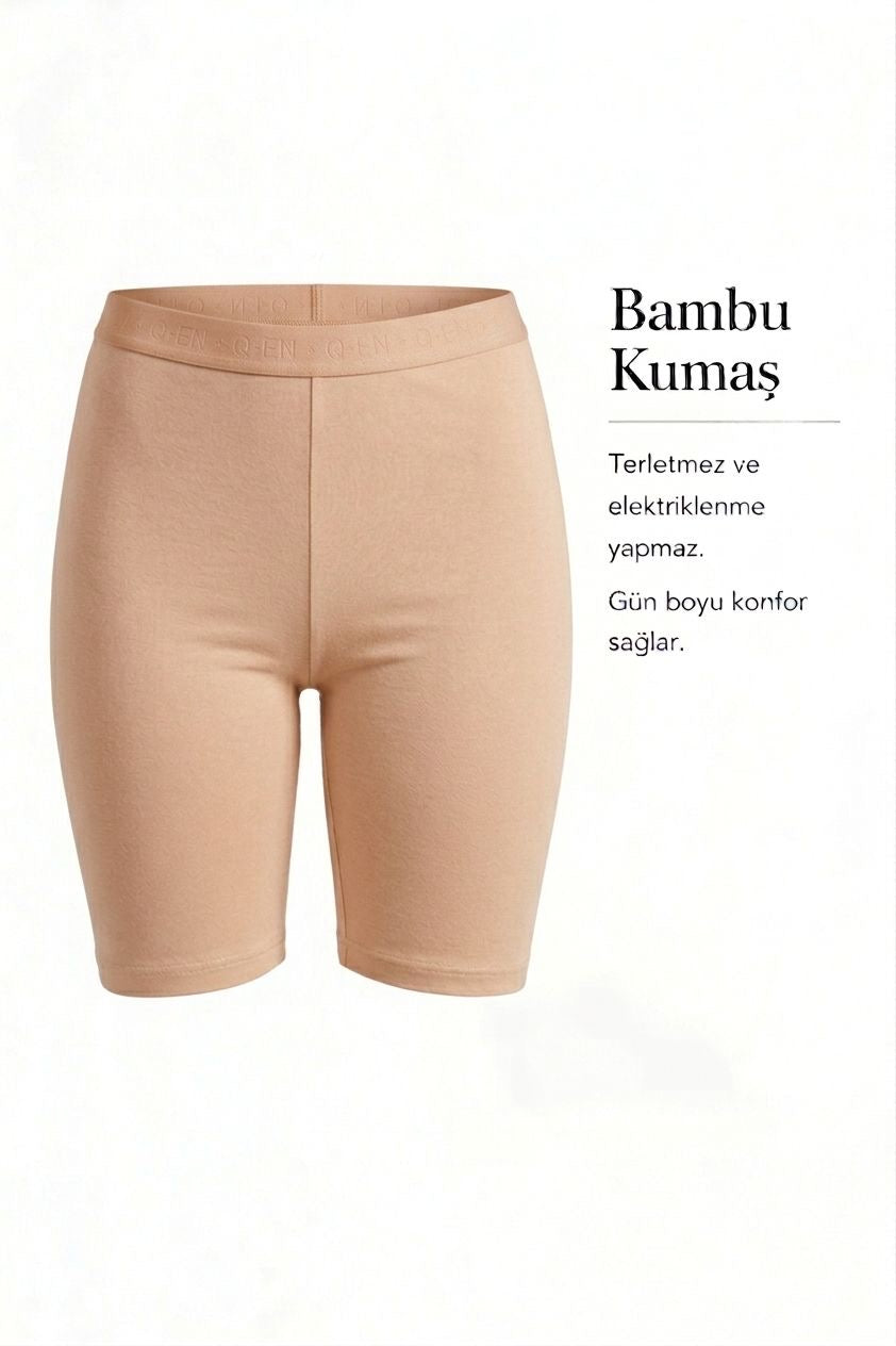 Bambu Şort-Bej