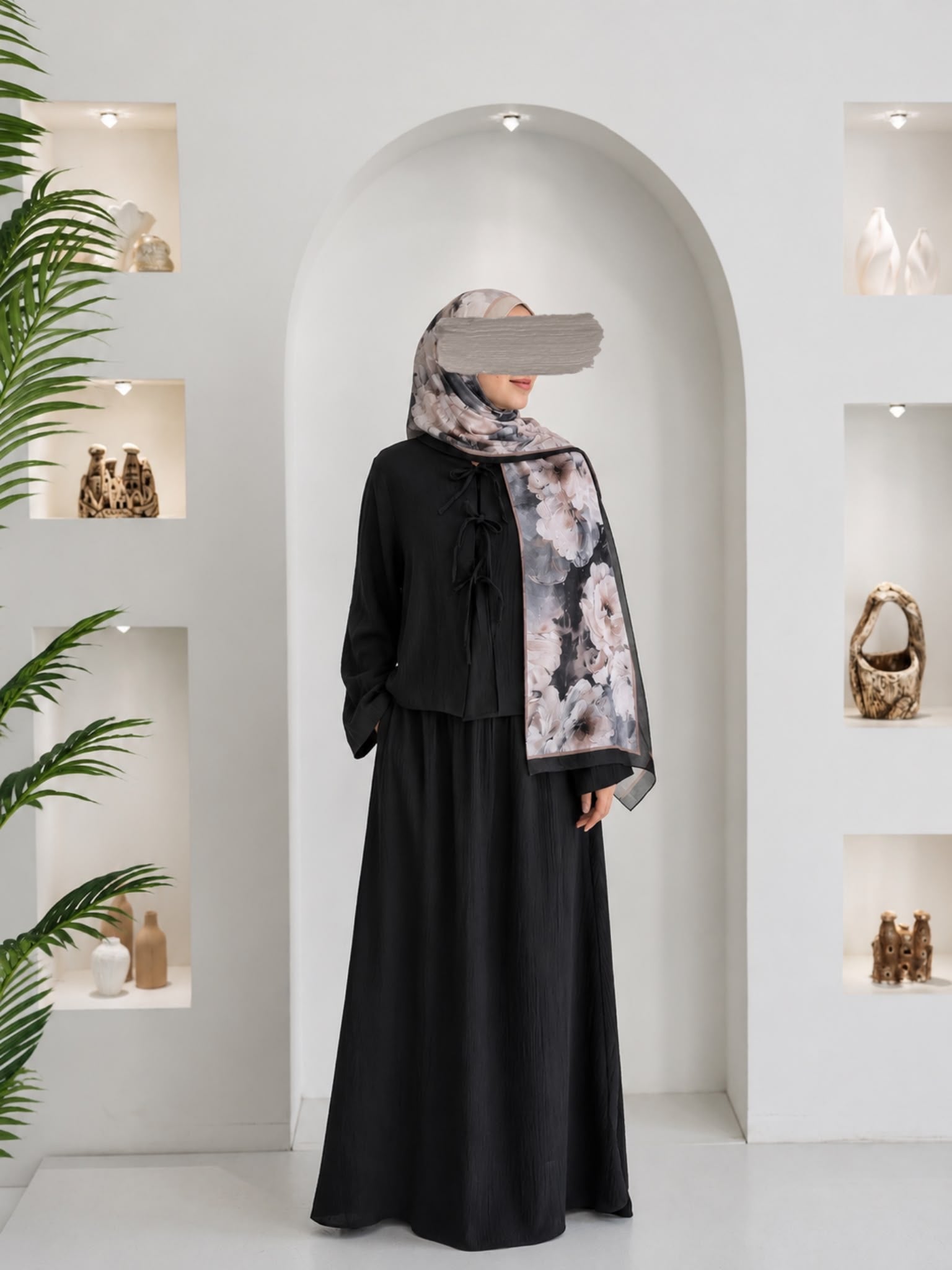 Muslin Etek Takım Siyah Şalsız ÖN SİPARİŞ ÜRÜNÜMÜZDÜR