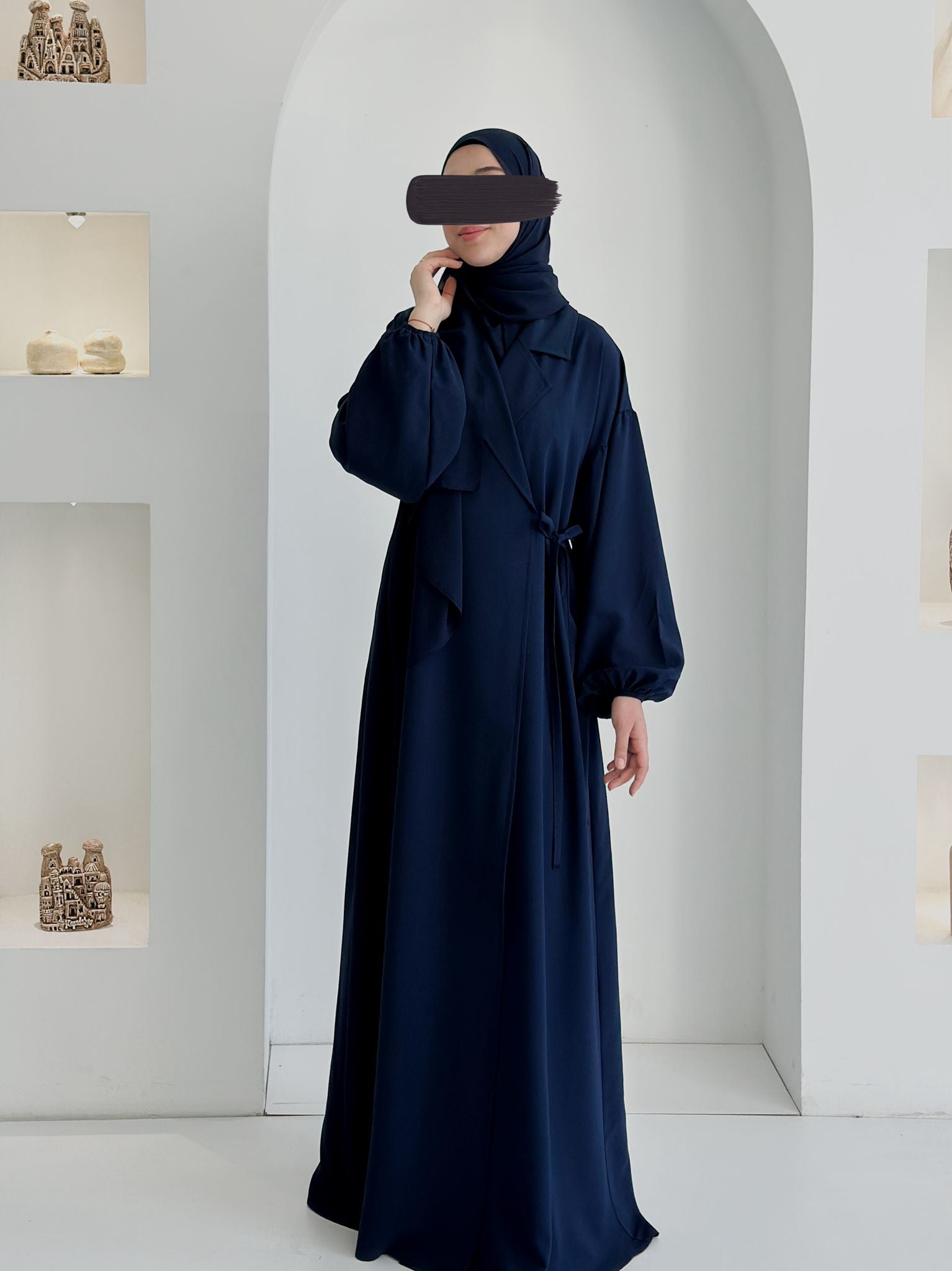 Linda Kumaş Ferace Lacivert 1(36/42). 2(44/50)